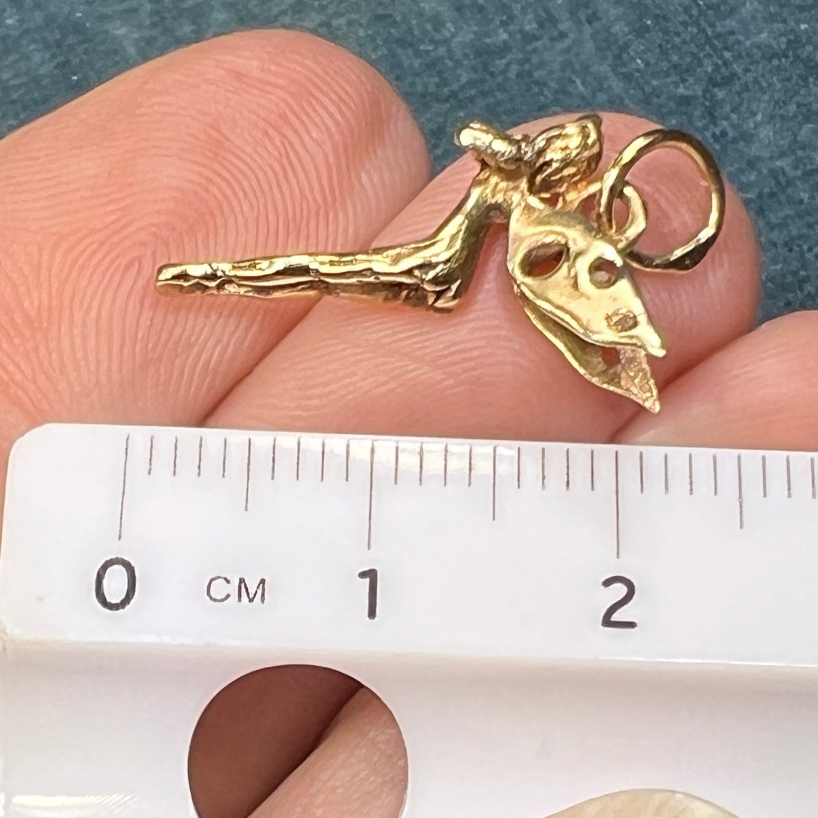 14k Yellow Gold Artisan Hand-Crafted Fairy or Angel Pendant