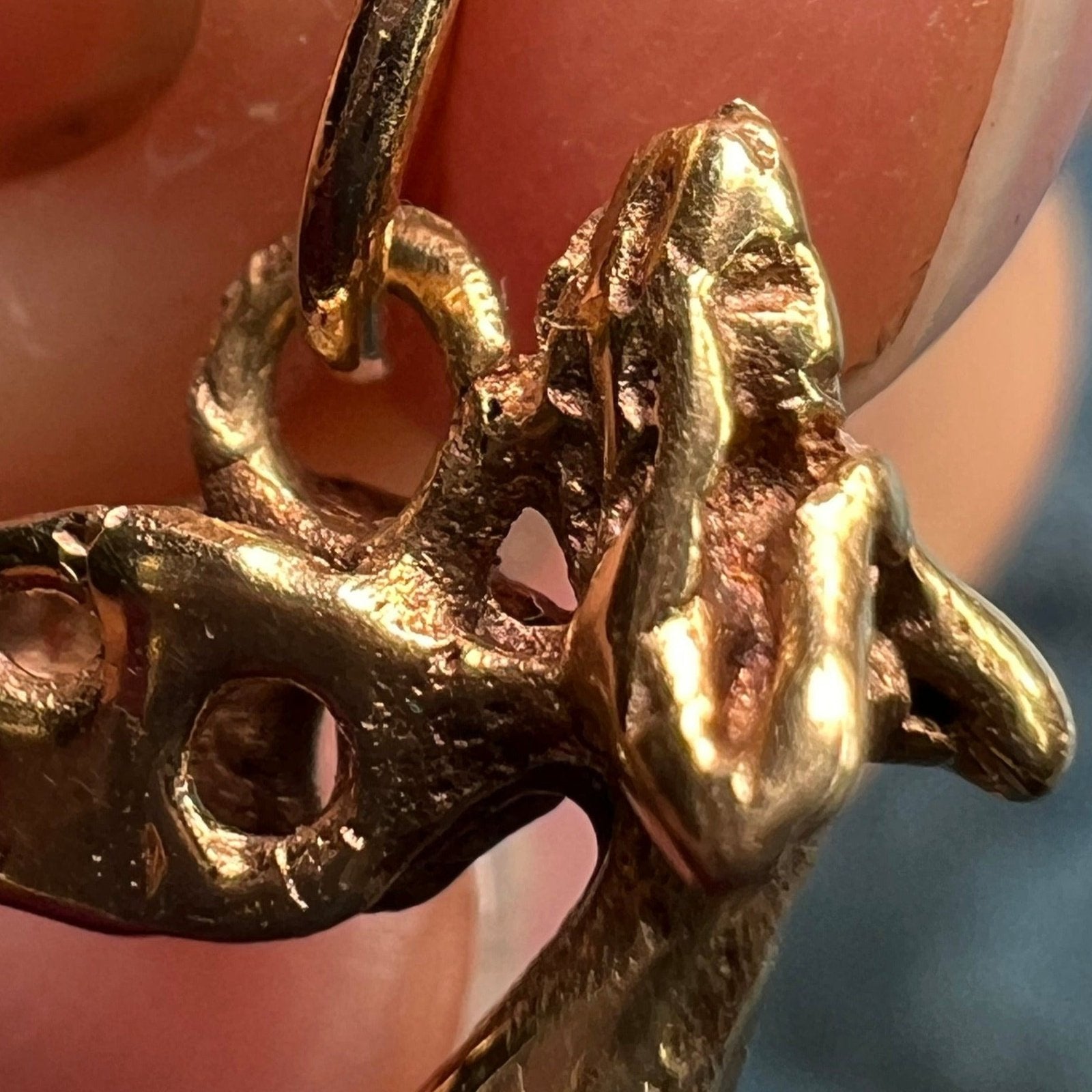 14k Yellow Gold Artisan Hand-Crafted Fairy or Angel Pendant