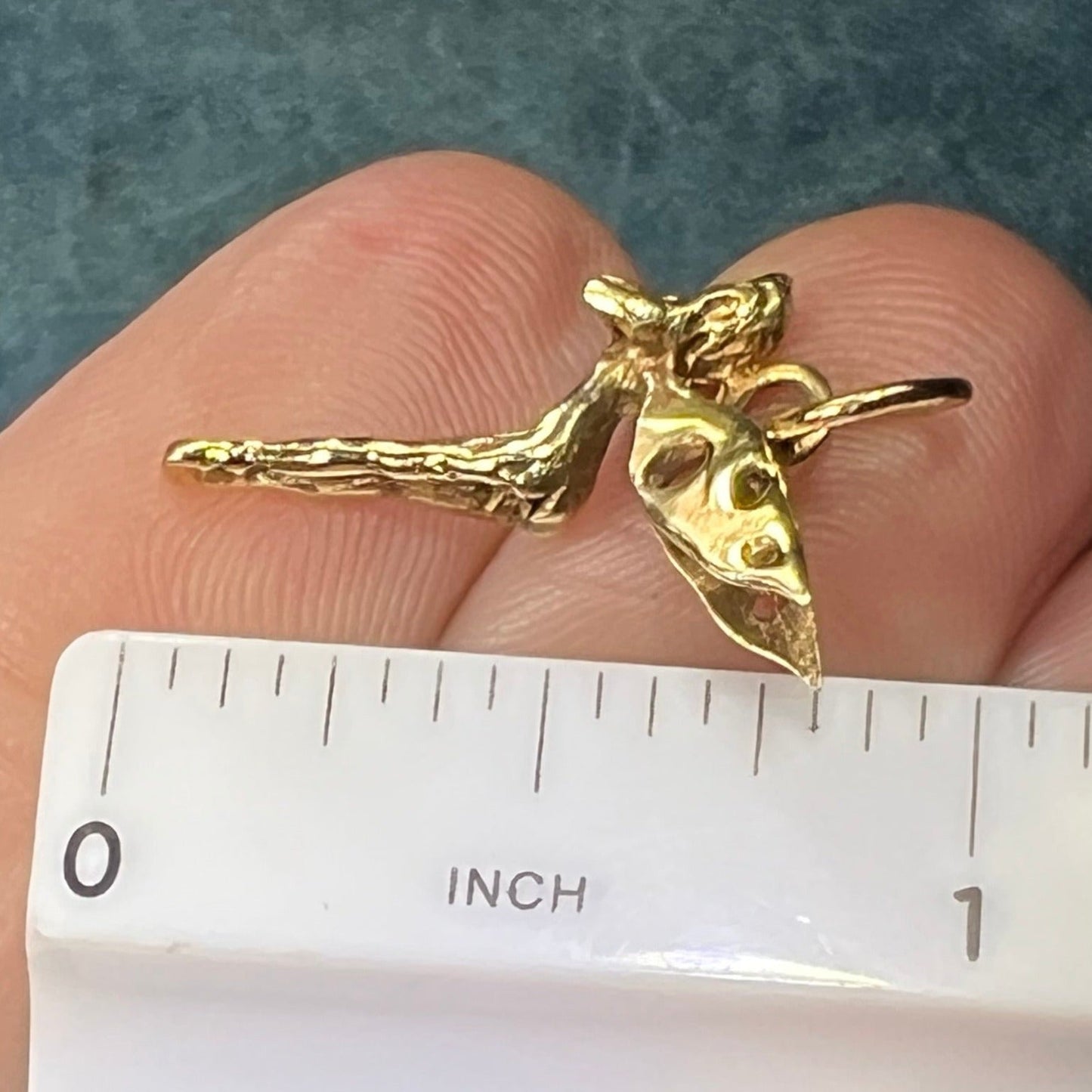 14k Yellow Gold Artisan Hand-Crafted Fairy or Angel Pendant