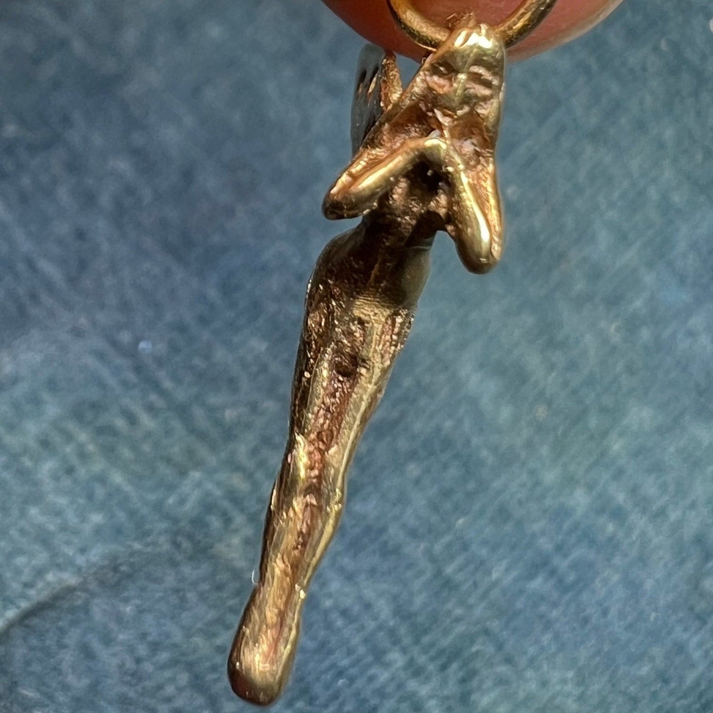 14k Yellow Gold Artisan Hand-Crafted Fairy or Angel Pendant