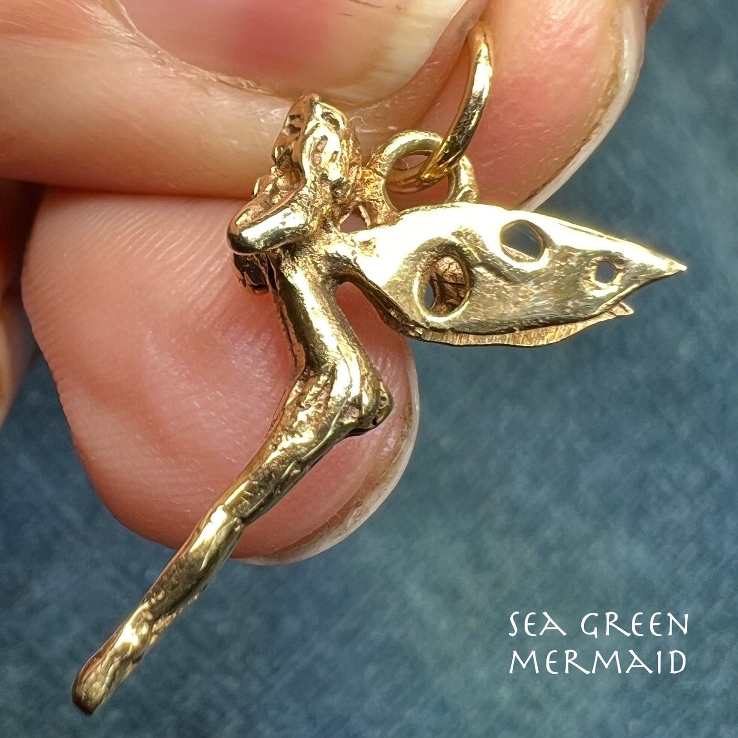 14k Yellow Gold Artisan Hand-Crafted Fairy or Angel Pendant