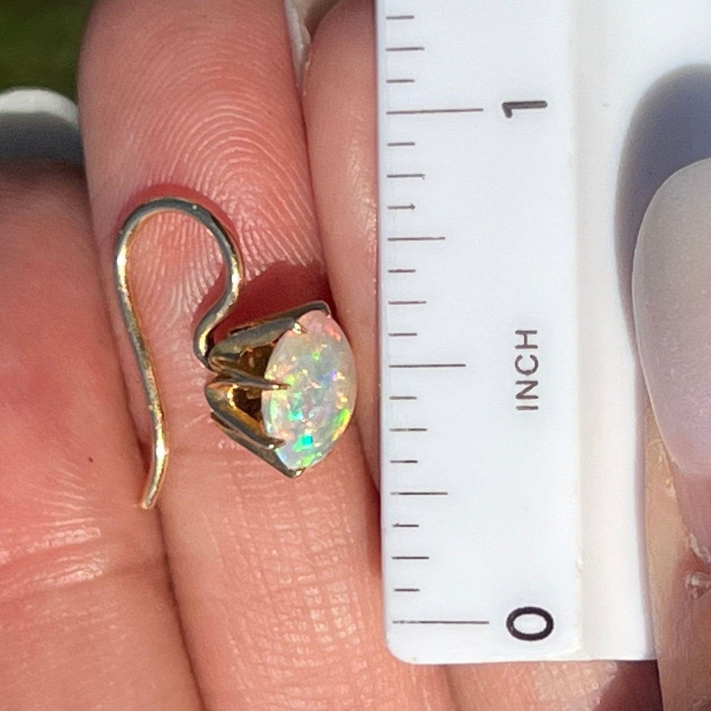 14k Yellow Gold Australian Jelly Opal Cabochon Earrings**VIDEO**