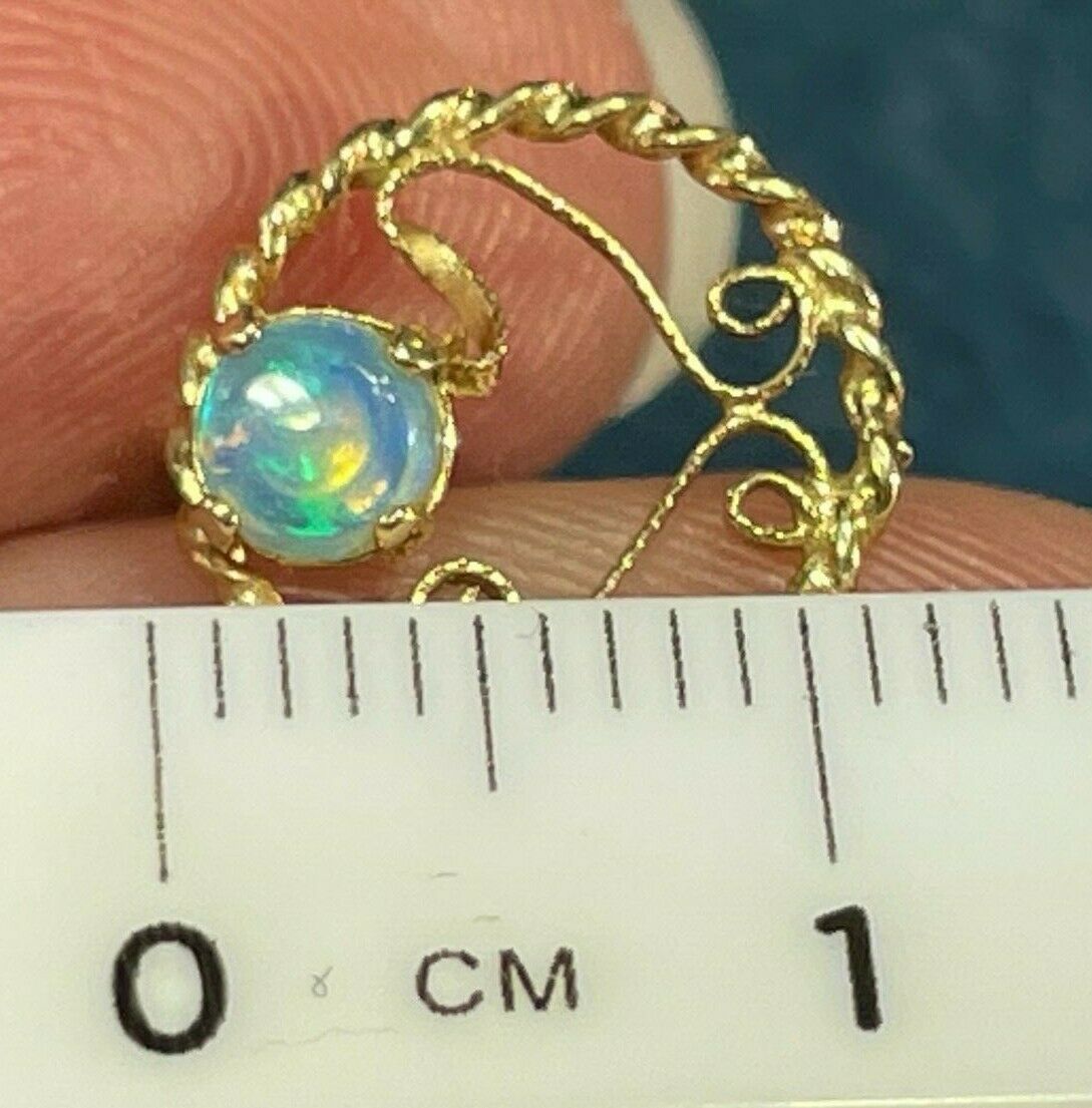 14k Yellow Gold Australian Jelly Opal Filigree Earrings_b58_12_20