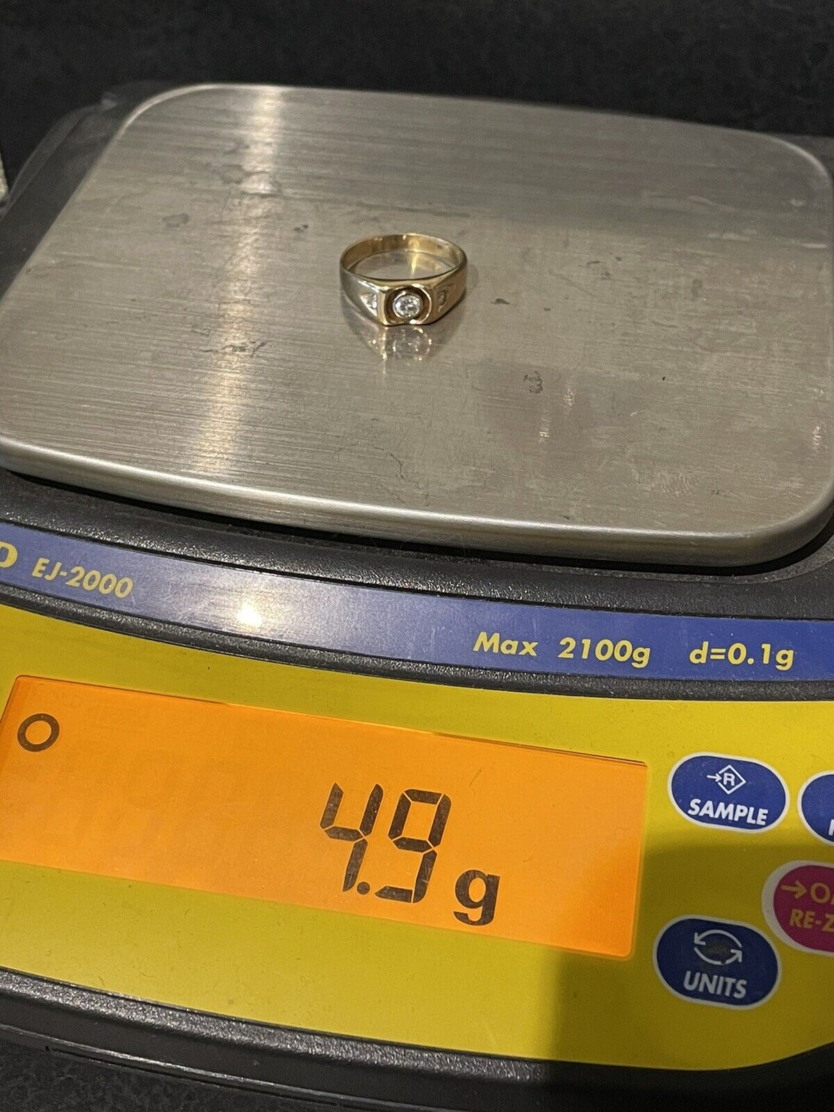 14k Yellow Gold Bezel-Set Wide Rose-Cut Diamond Ring Band *Video*
