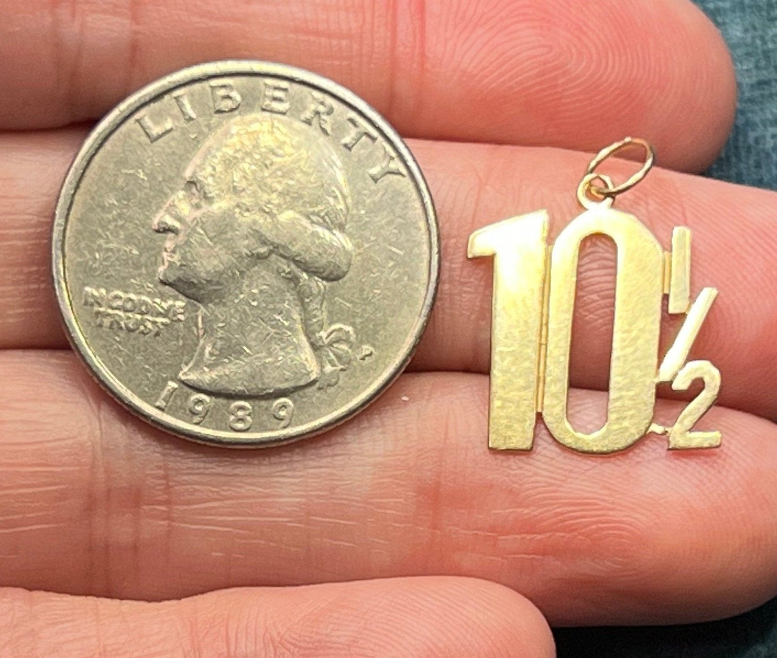 14k Yellow Gold Custom *10 1/2* Pendant. MORE than a 10!