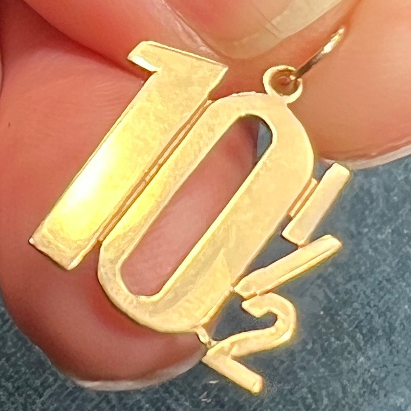 14k Yellow Gold Custom *10 1/2* Pendant. MORE than a 10!