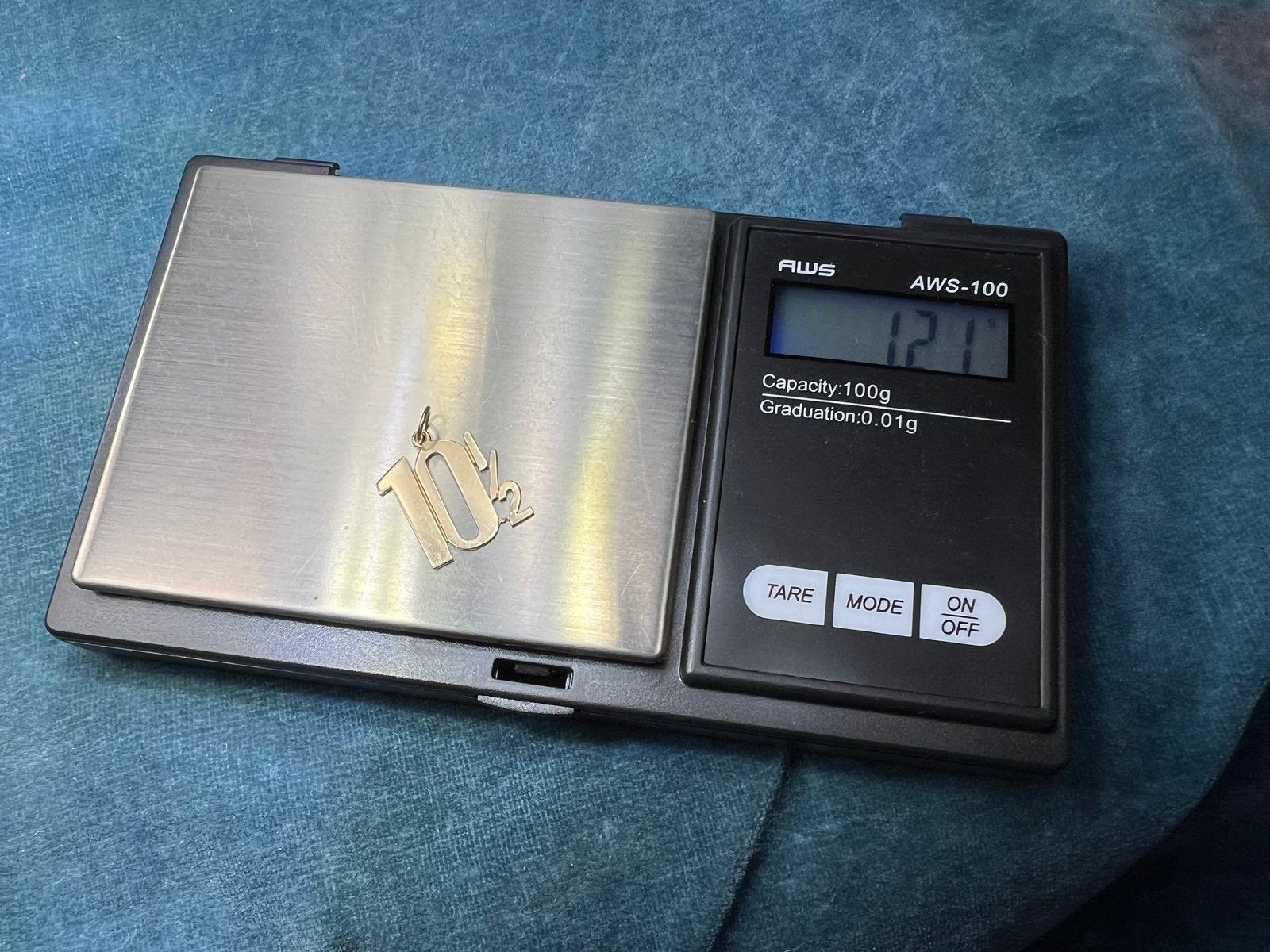 14k Yellow Gold Custom *10 1/2* Pendant. MORE than a 10!