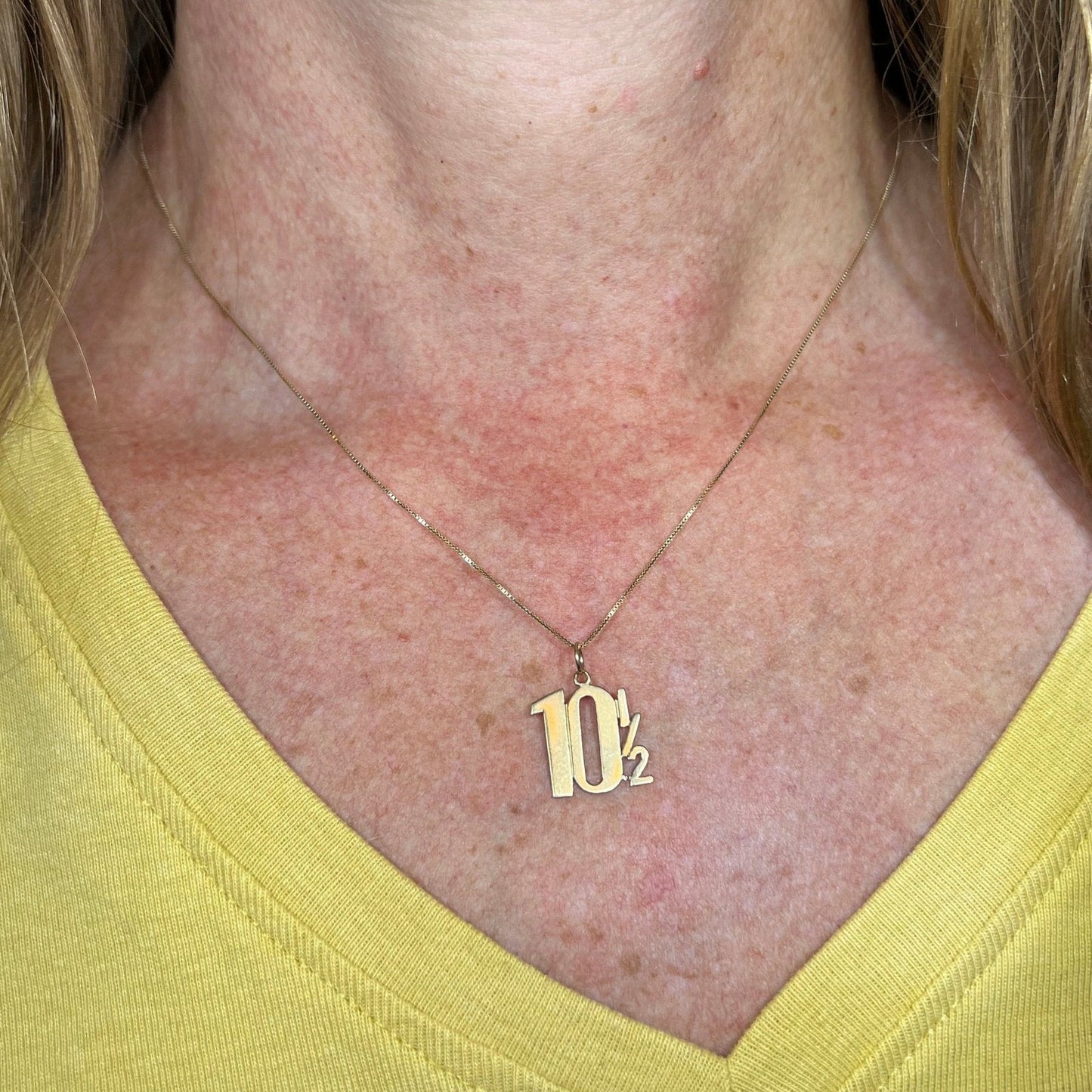 14k Yellow Gold Custom *10 1/2* Pendant. MORE than a 10!