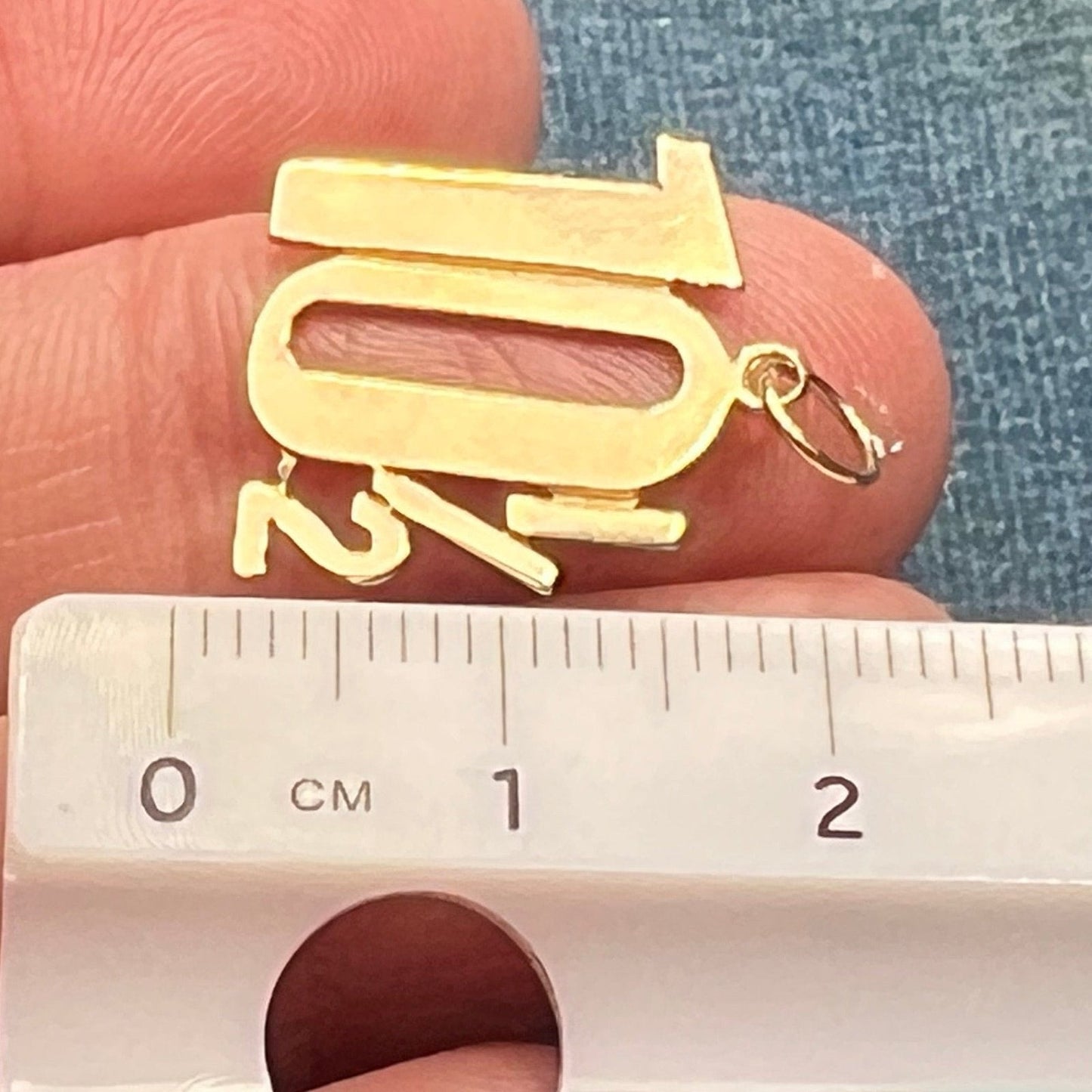 14k Yellow Gold Custom *10 1/2* Pendant. MORE than a 10!