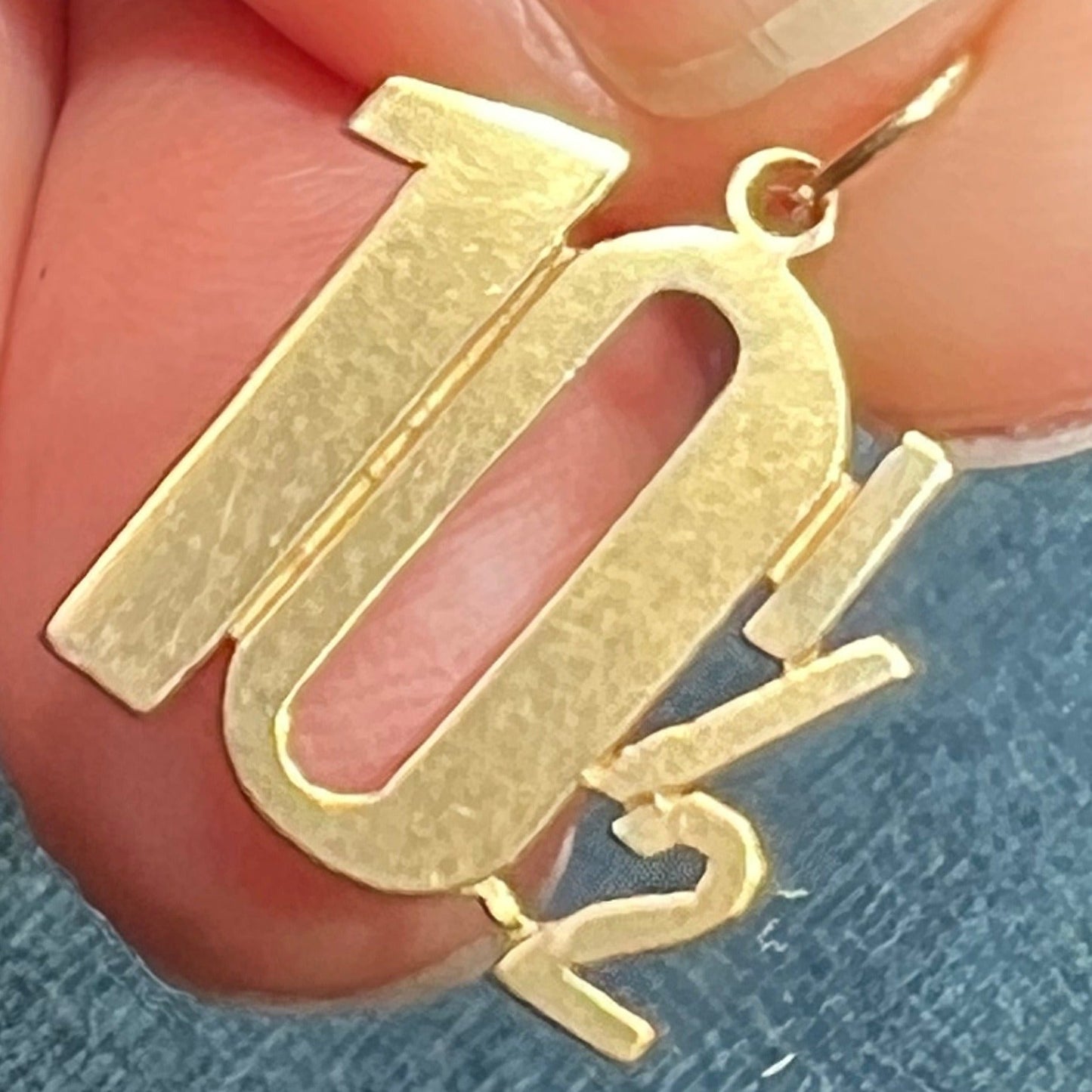 14k Yellow Gold Custom *10 1/2* Pendant. MORE than a 10!