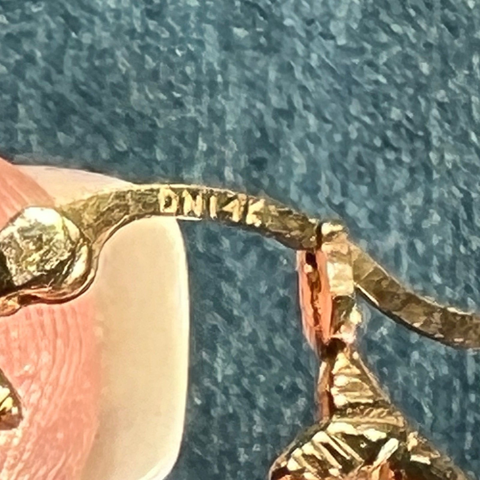 14k Yellow Gold DOUBLE MERMAID Hoop Earrings. Medium 0.9"