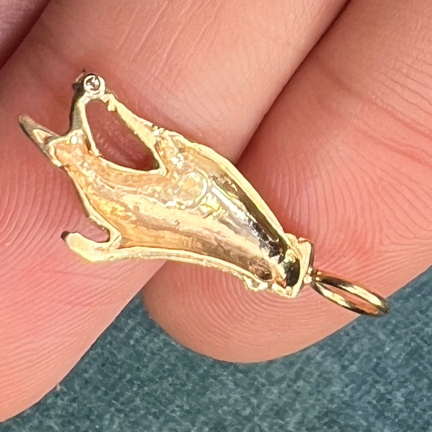 14k Yellow Gold & Diamond Antique HAND Pendant