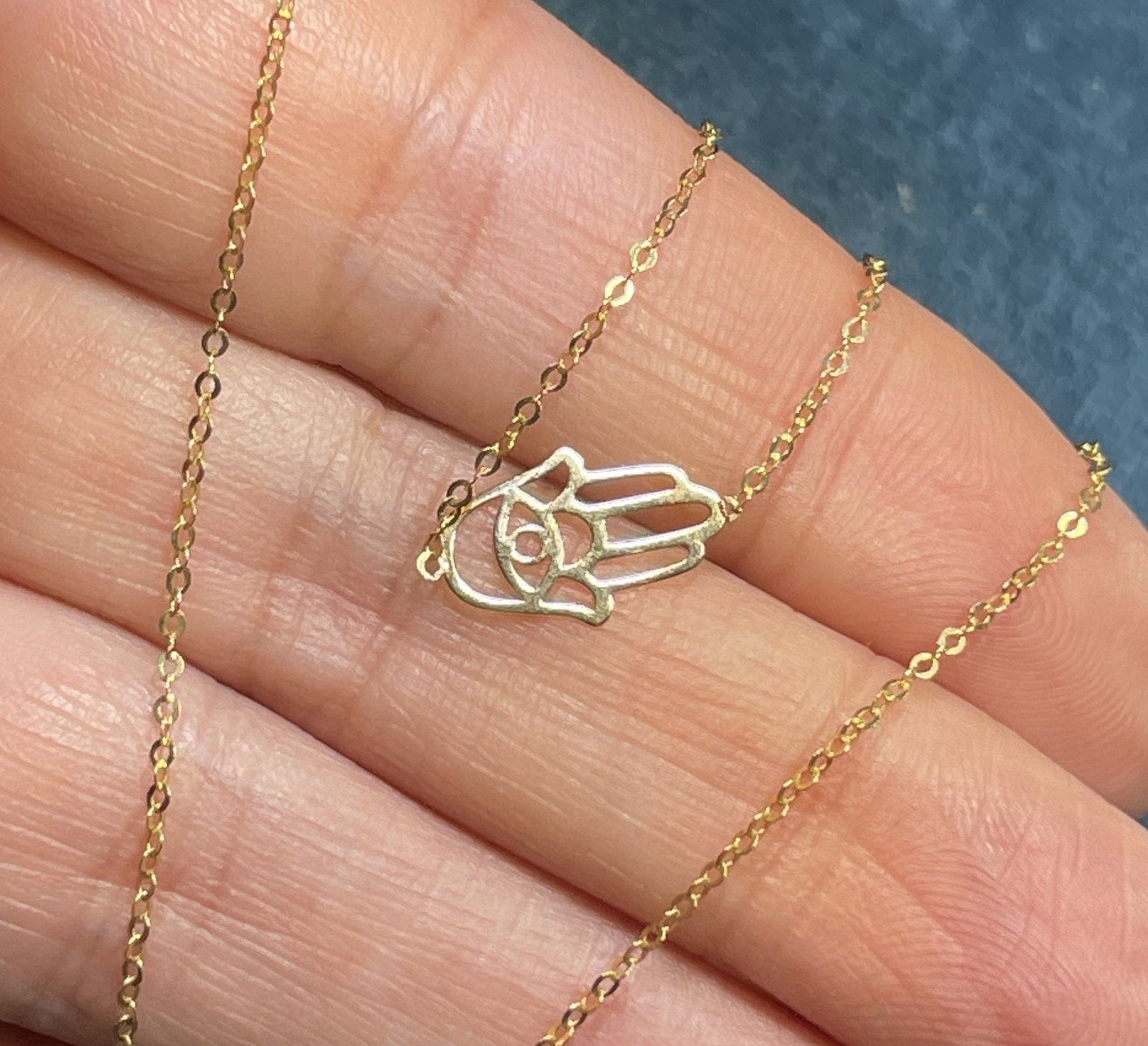 Fatima hand gold necklace sales