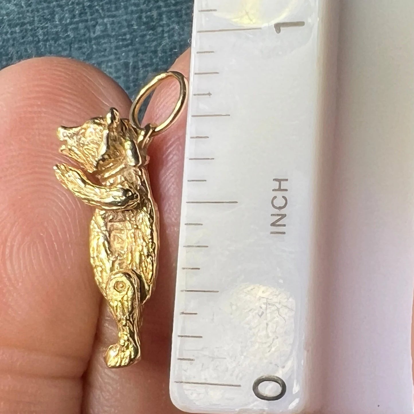 14k Yellow Gold Honey Bear Pendant. Arms & Legs Move *Video*