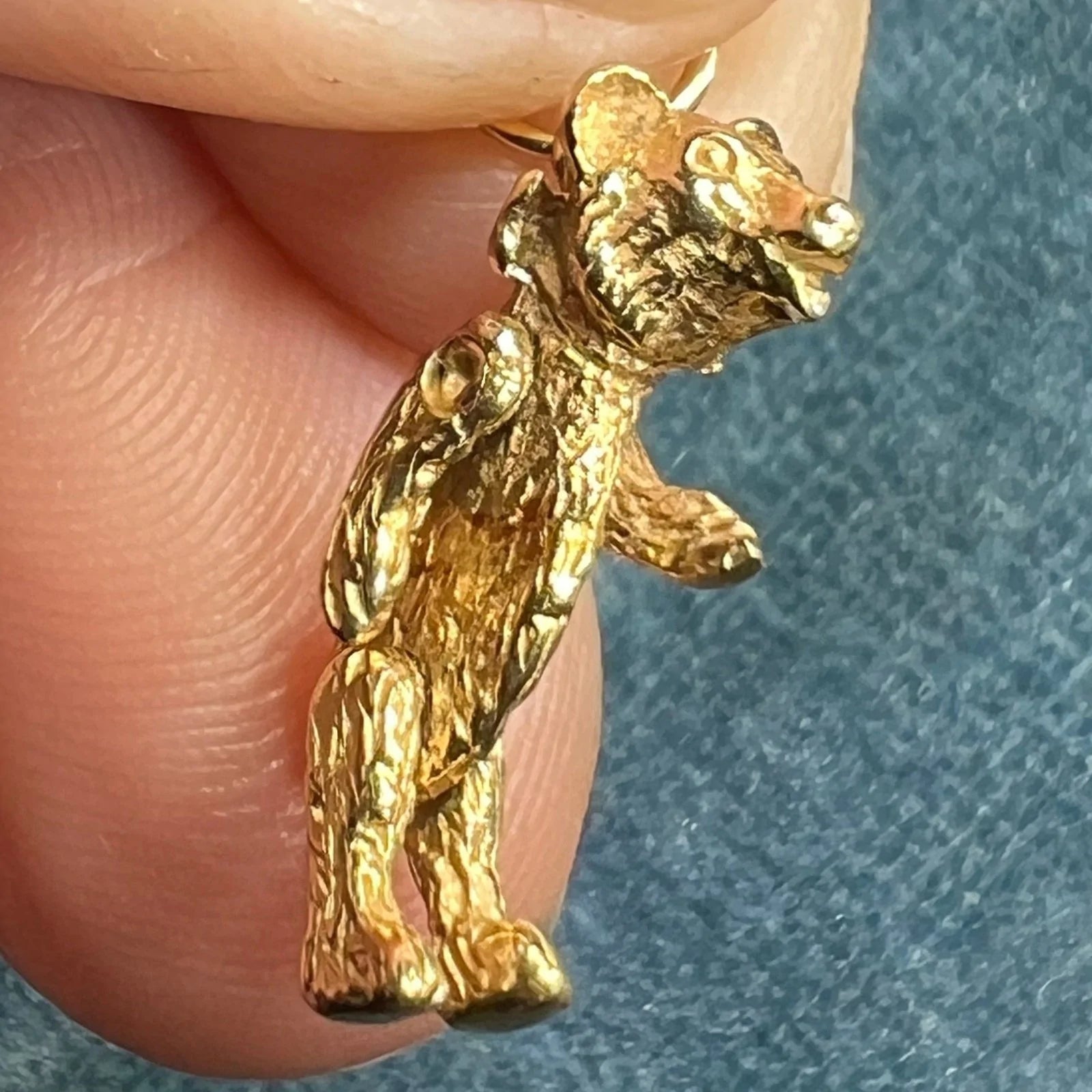 14k Yellow Gold Honey Bear Pendant. Arms & Legs Move *Video*