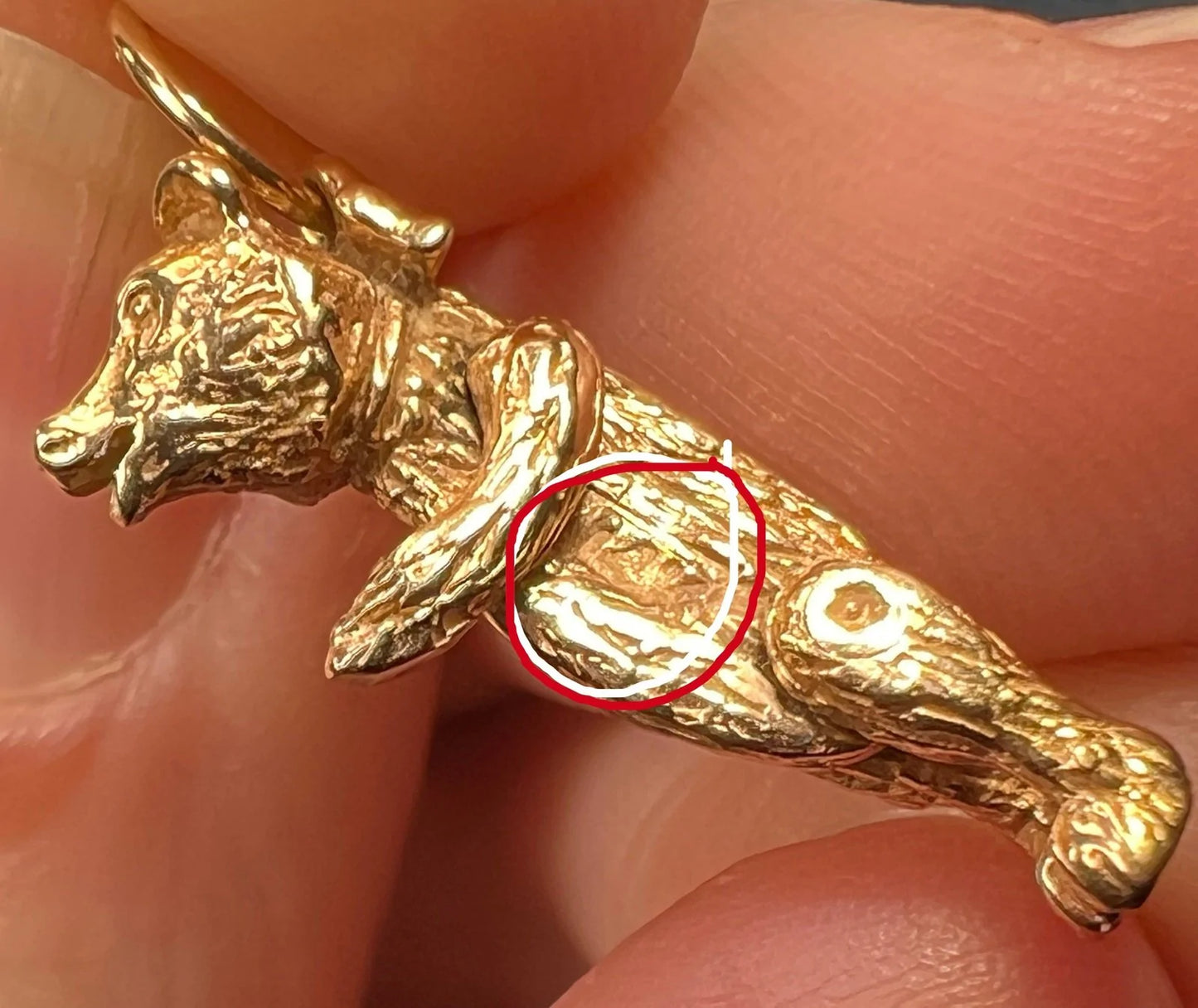 14k Yellow Gold Honey Bear Pendant. Arms & Legs Move *Video*