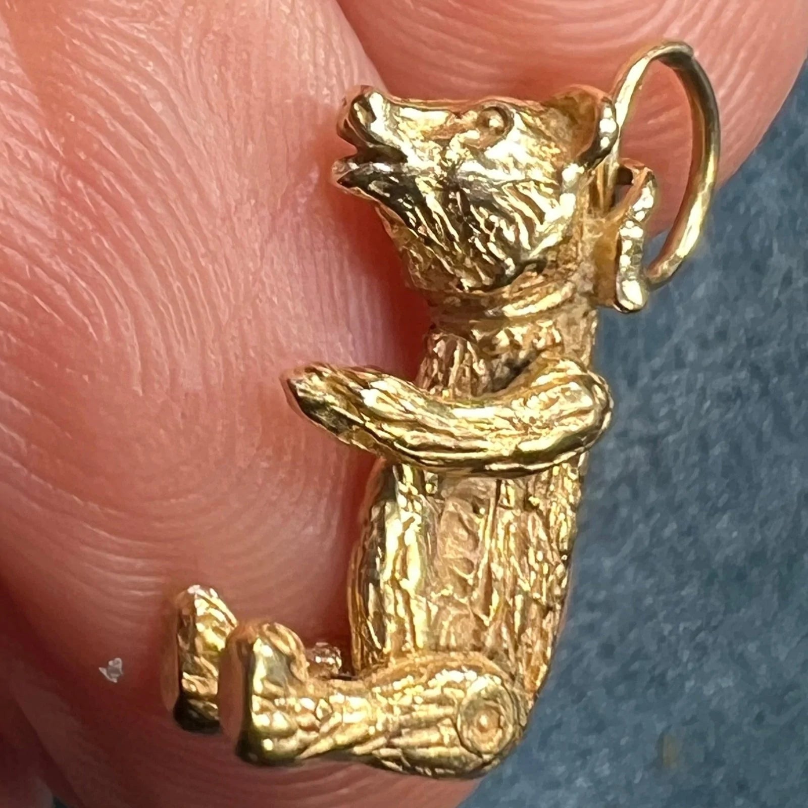 14k Yellow Gold Honey Bear Pendant. Arms & Legs Move *Video*