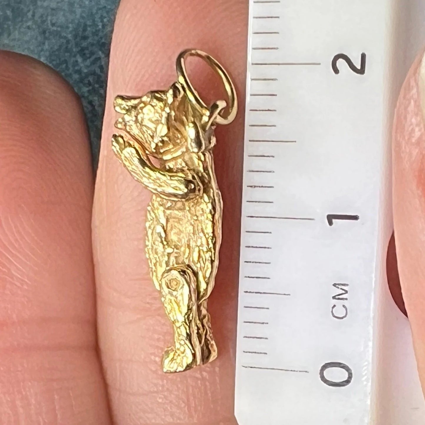 14k Yellow Gold Honey Bear Pendant. Arms & Legs Move *Video*