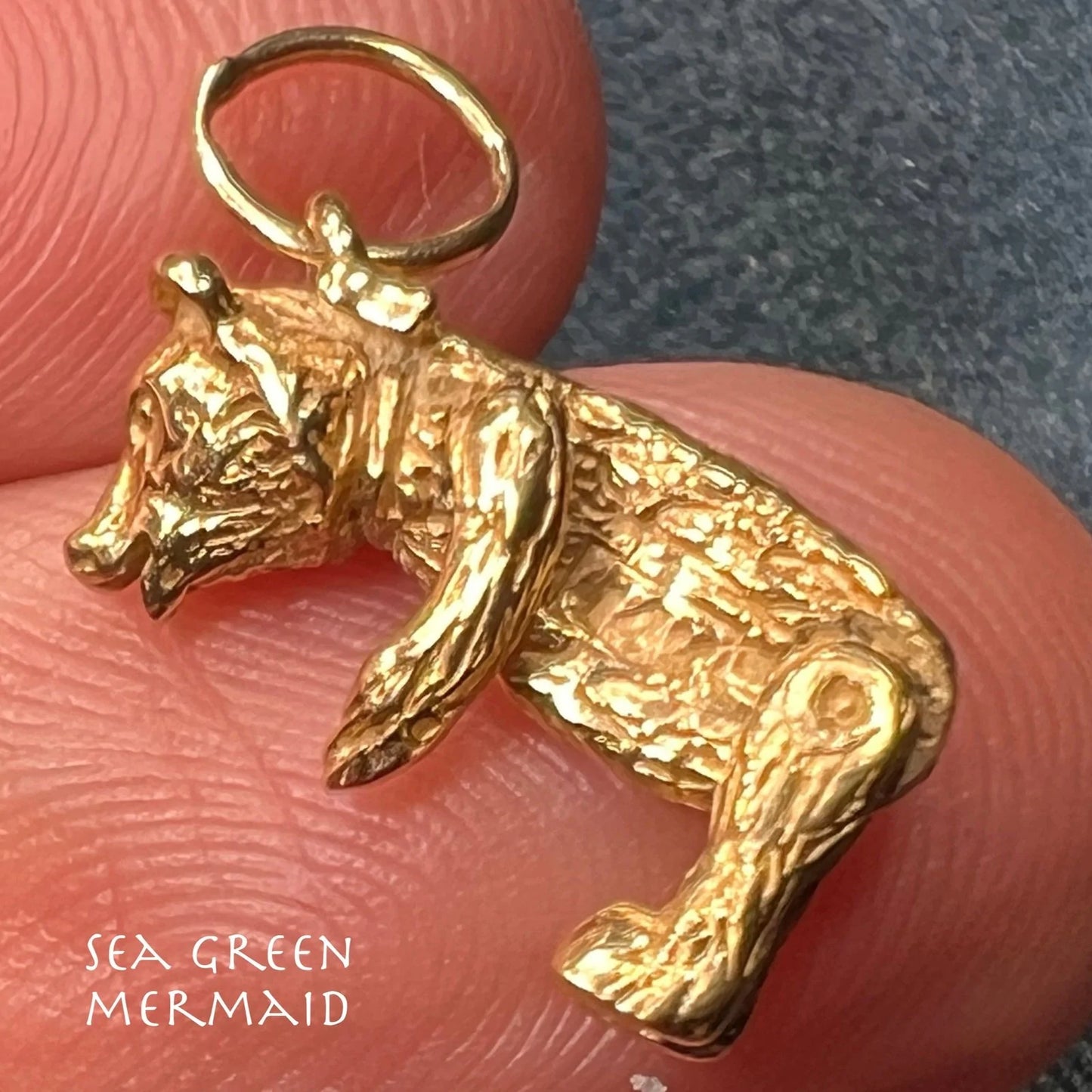 14k Yellow Gold Honey Bear Pendant. Arms & Legs Move *Video*