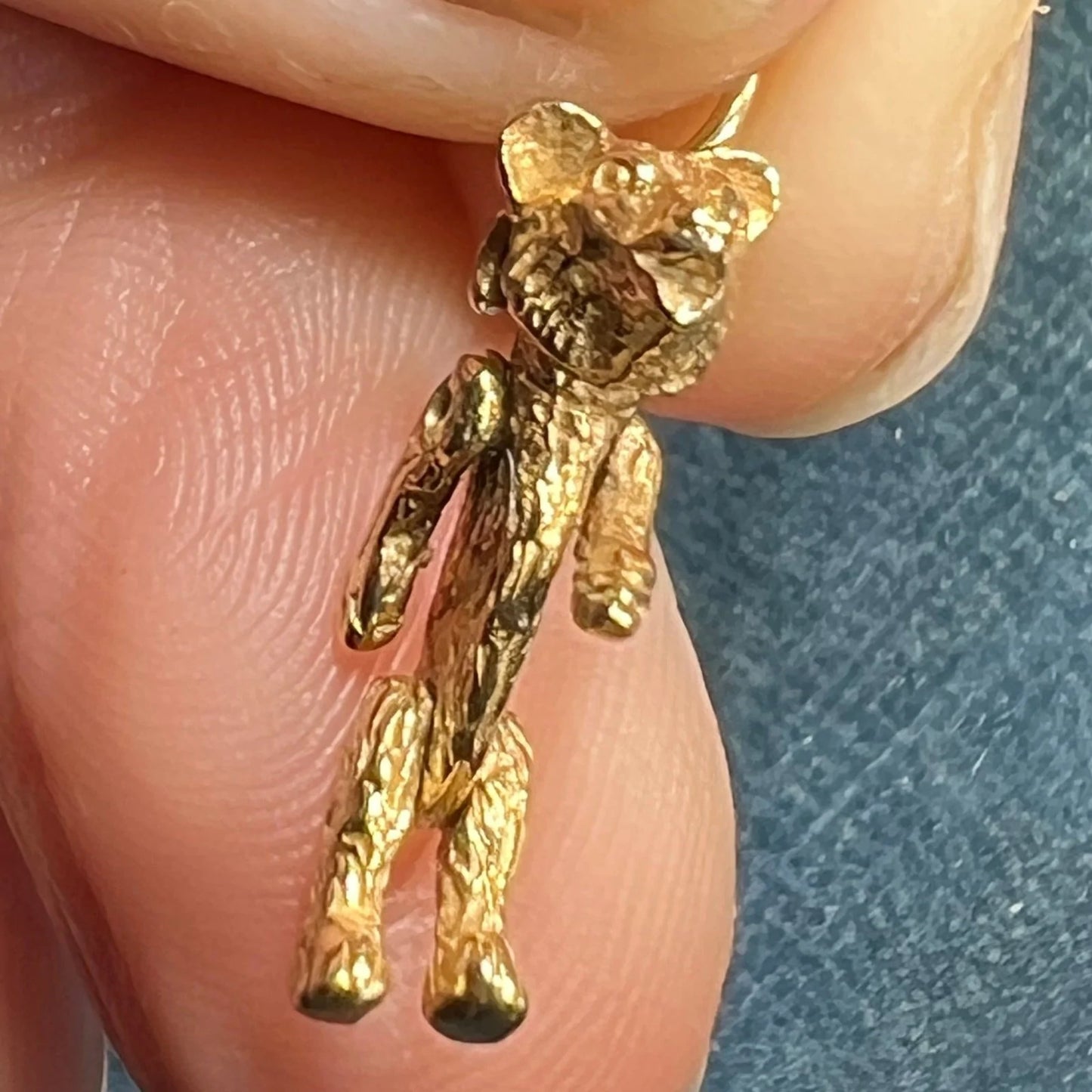 14k Yellow Gold Honey Bear Pendant. Arms & Legs Move *Video*