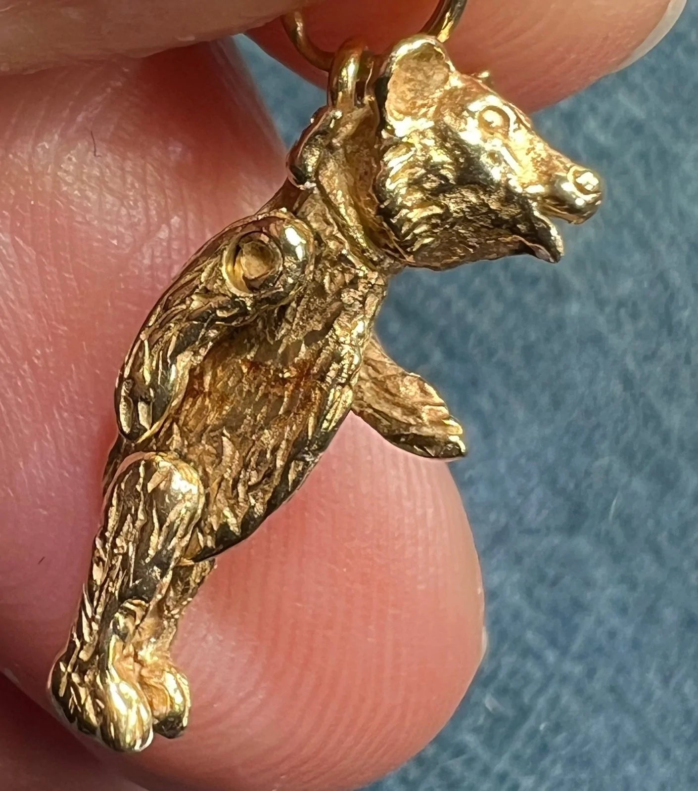 14k Yellow Gold Honey Bear Pendant. Arms & Legs Move *Video*