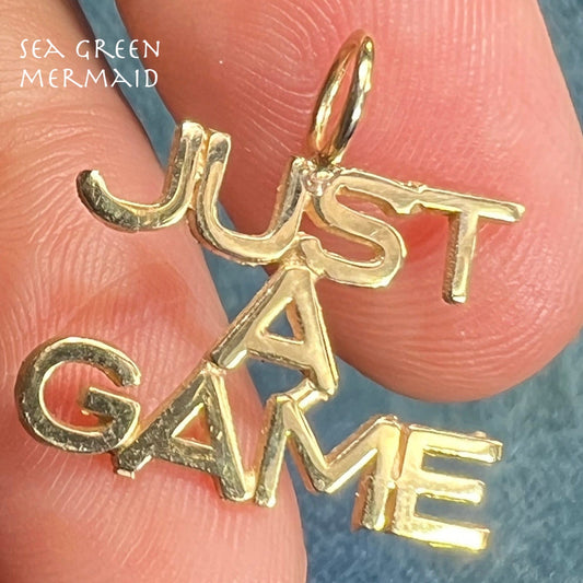 14k Yellow Gold **JUST A GAME** Pendant. Coach + Athlete