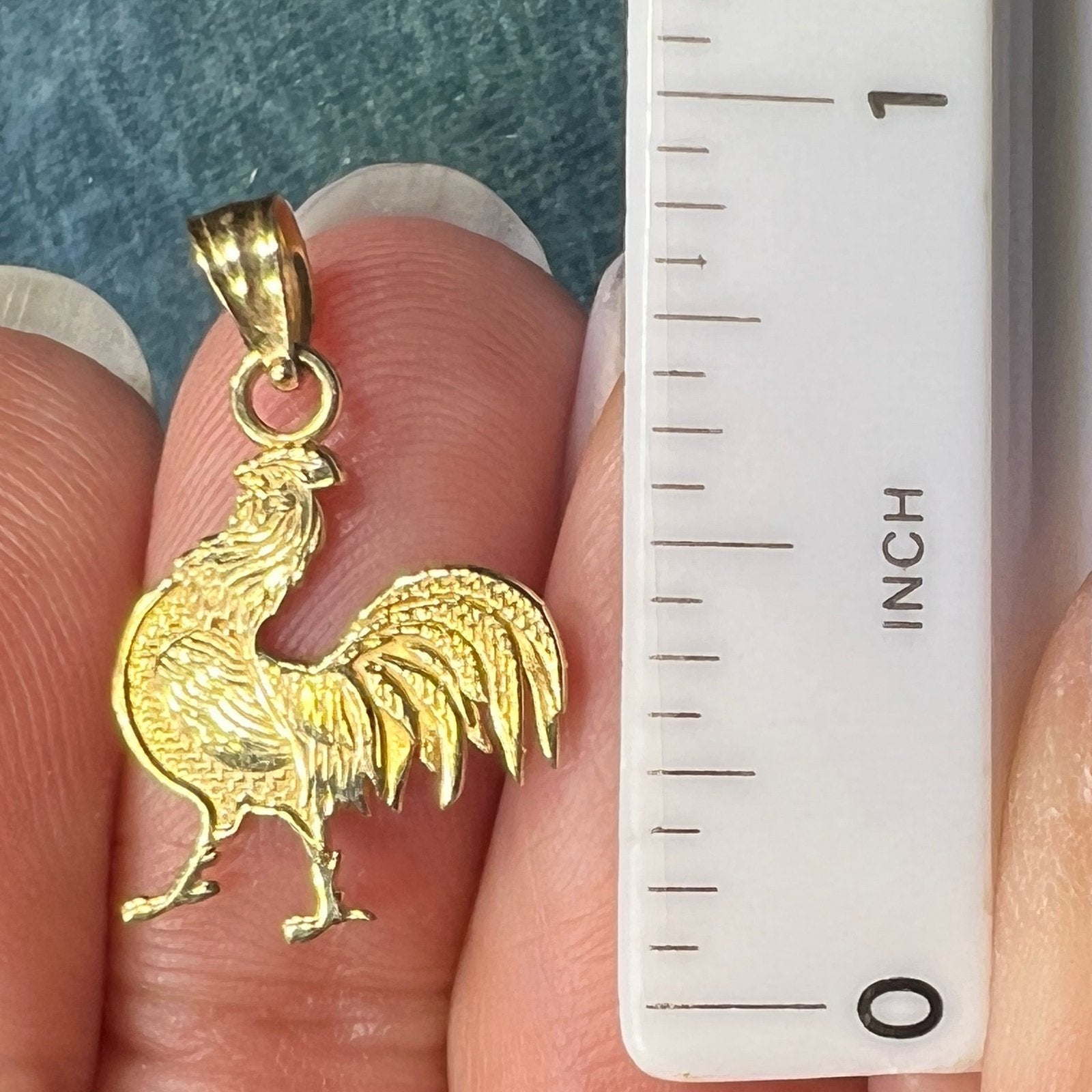 Rooster Chicken 18K Gold Filled Pendant Charm Necklace Gallo