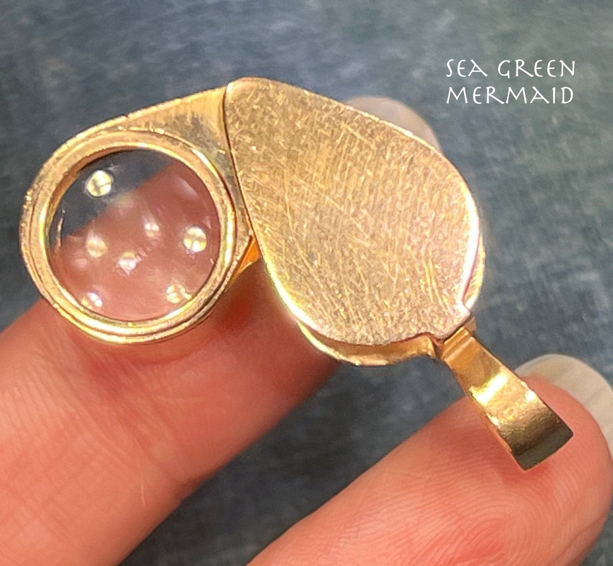 14k Yellow Gold STERN Jewelers Magnifying LOUPE Pendant. 1.2" + 14g *V