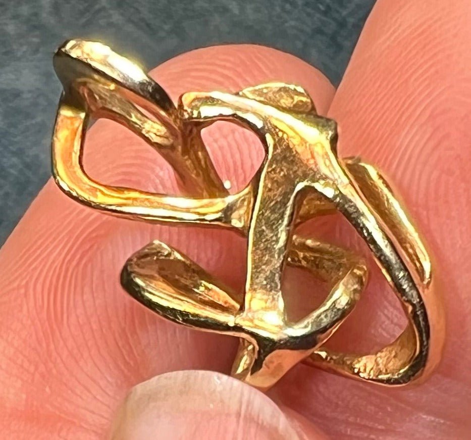 14k Yellow Gold Sculptural 3-D Knot Pendant. Designer **Video**