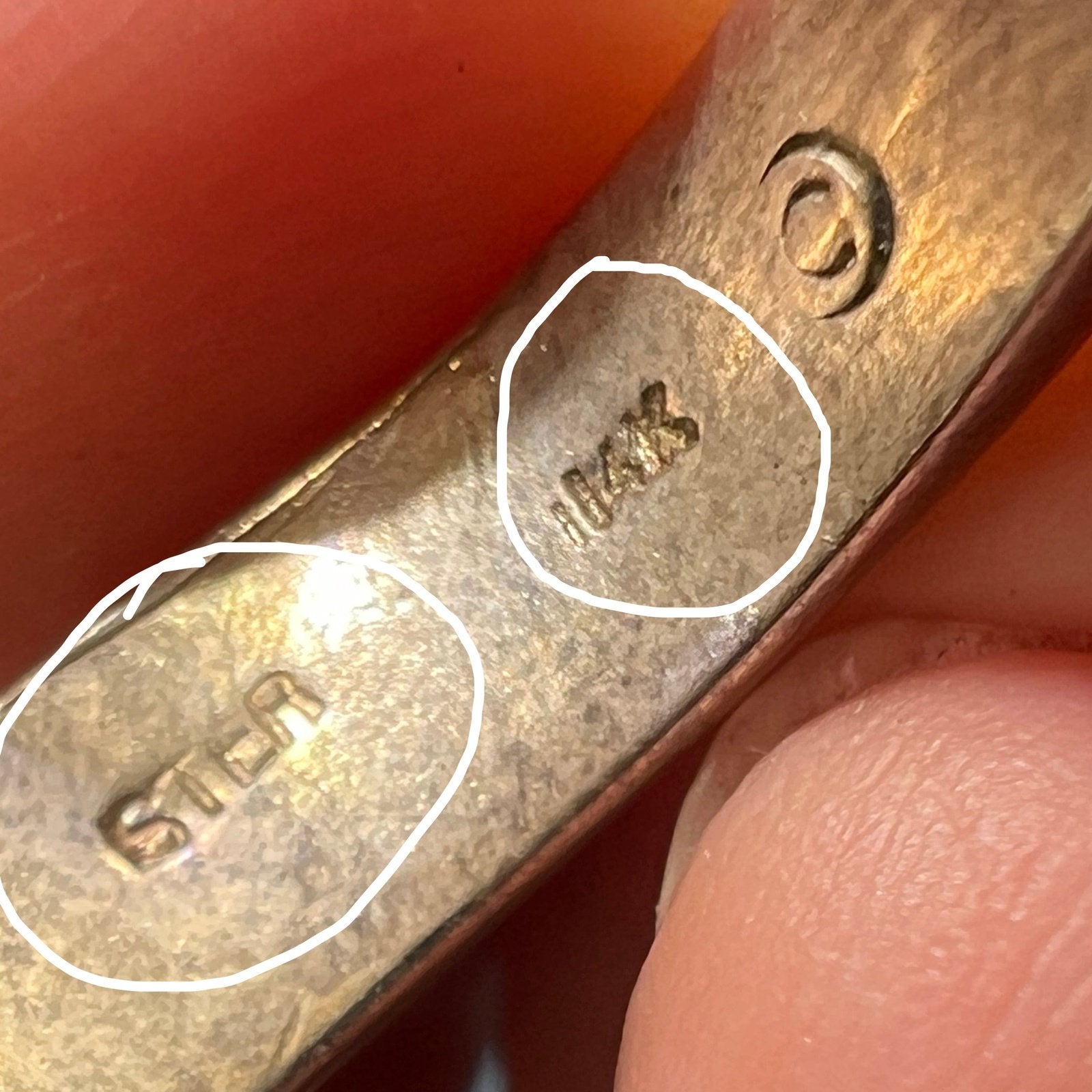 14k Yellow Gold + Sterling SKULL Biker Grim Reaper Ring. 1" + 15g