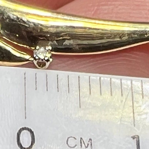 14k Yellow Gold Swimming SEAL Slide Pendant w Diamond. 1.9"