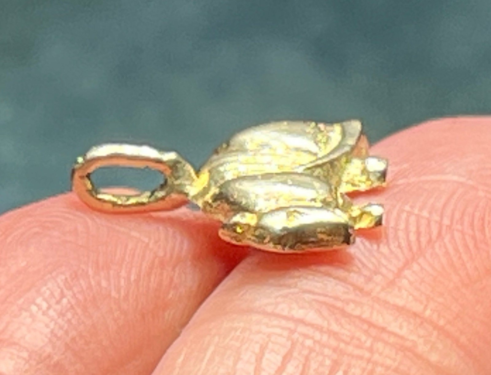 14k Yellow Gold Texas ARMADILLO Pendant. Protection