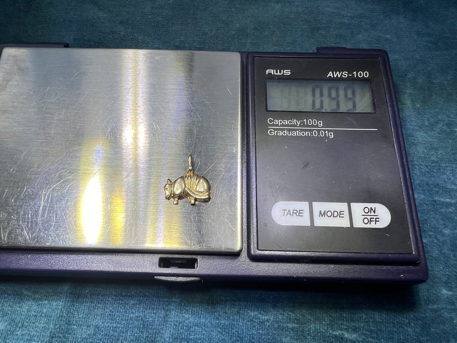 14k Yellow Gold Texas ARMADILLO Pendant. Protection