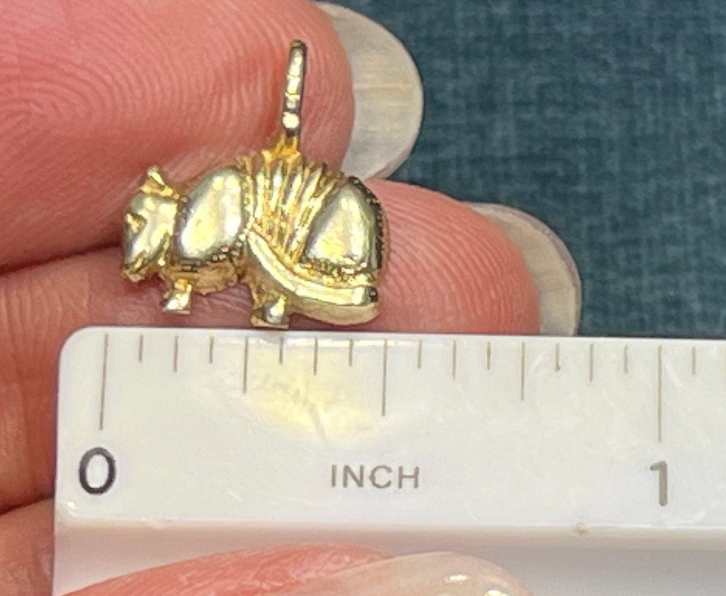 14k Yellow Gold Texas ARMADILLO Pendant. Protection