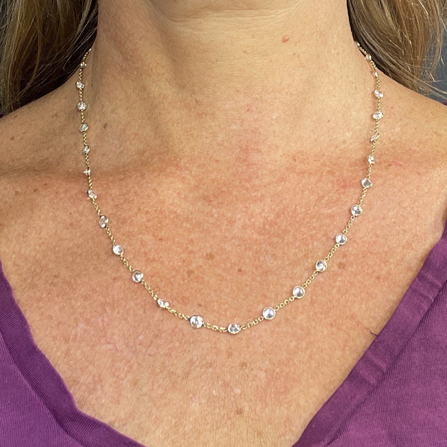 Cz by the yard necklace top