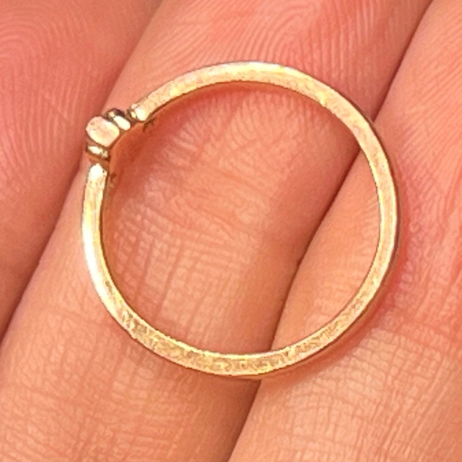 14k Yellow Rose Gold Skull Queen Ring w Black Diamond Crown. TINY