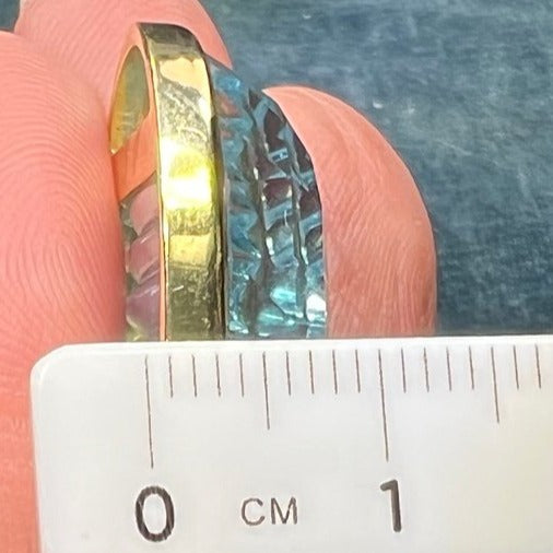 14k Yellow Gold 20 Ct Blue Topaz Fantasy Cut Pendant. 12g + 1.4"