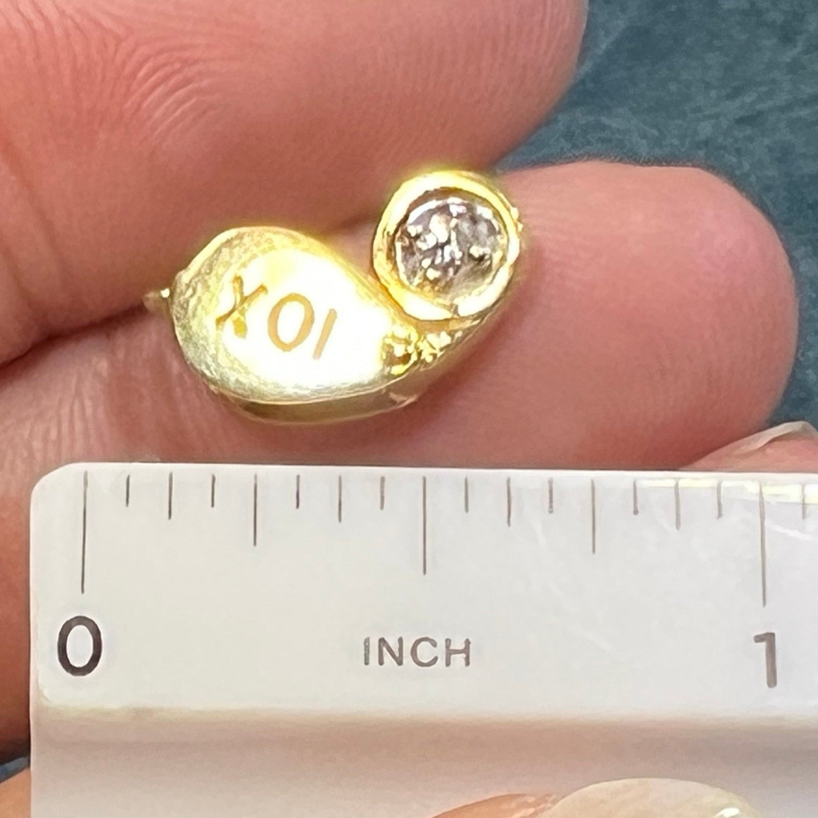 18K Yellow Gold Diamond Jewelers Loupe Pendant Charm. Tiny!