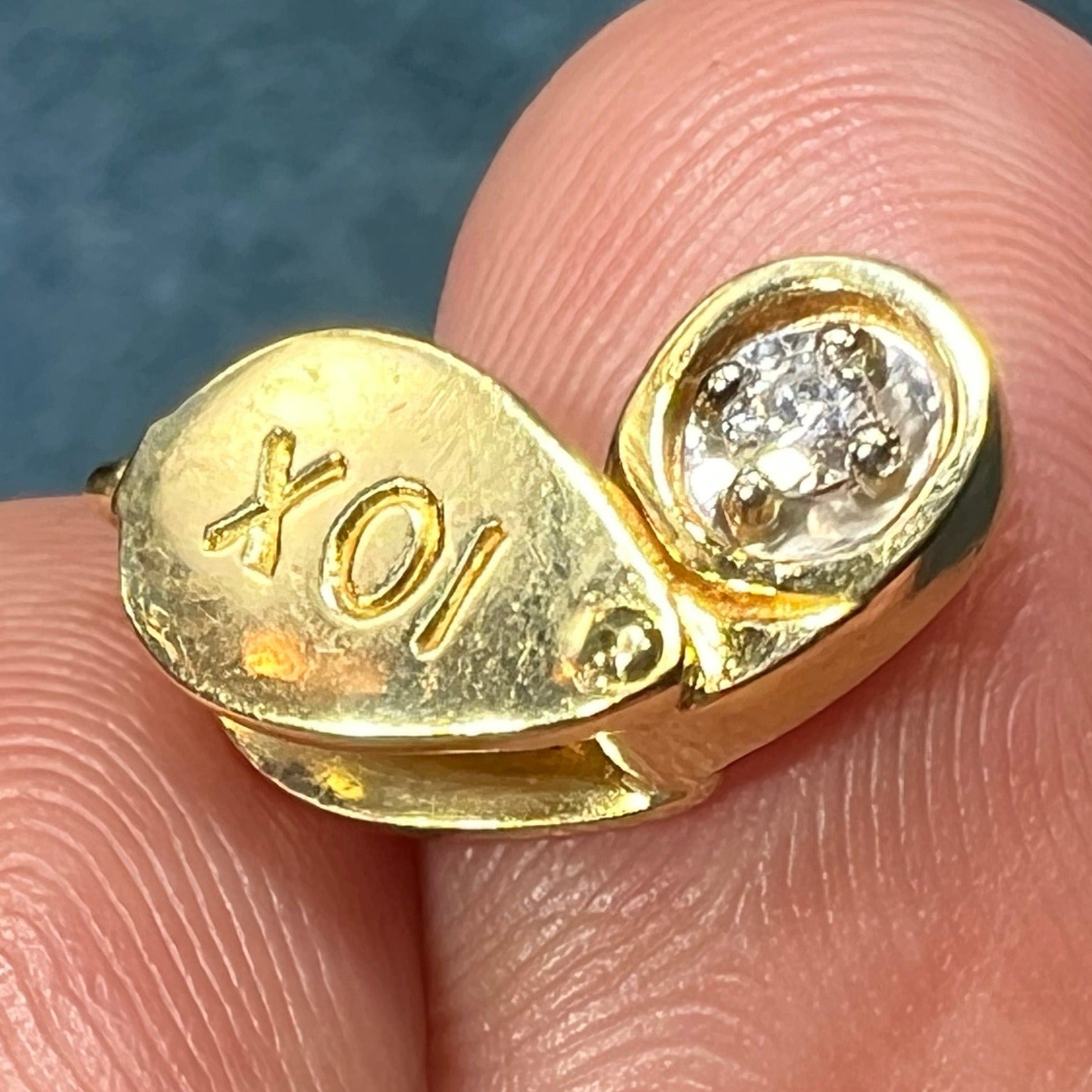 18k Yellow Gold Diamond JEWELERS LOUPE Pendant Charm. TINY!