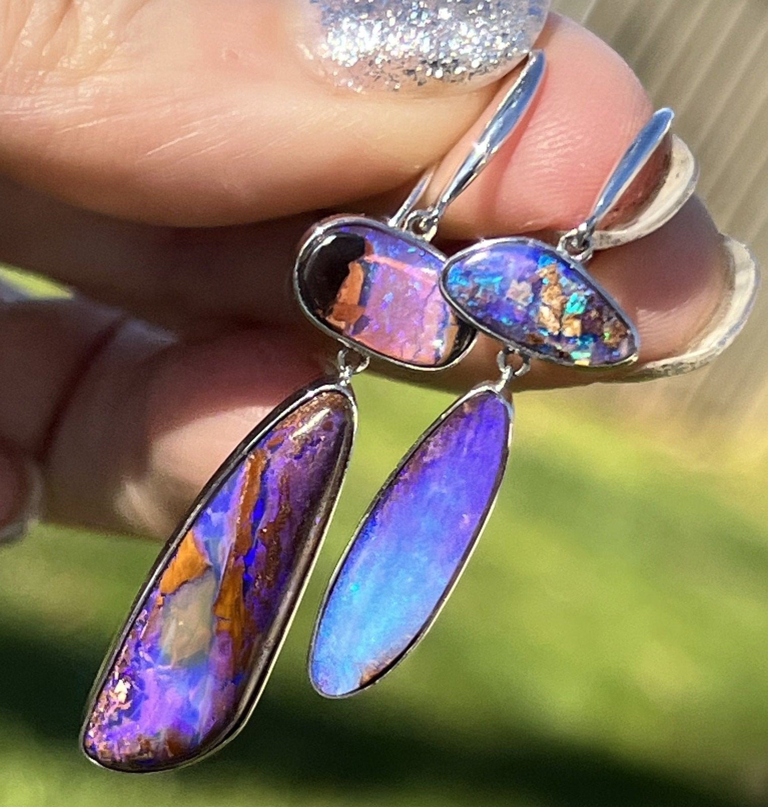 Purple boulder opal shop