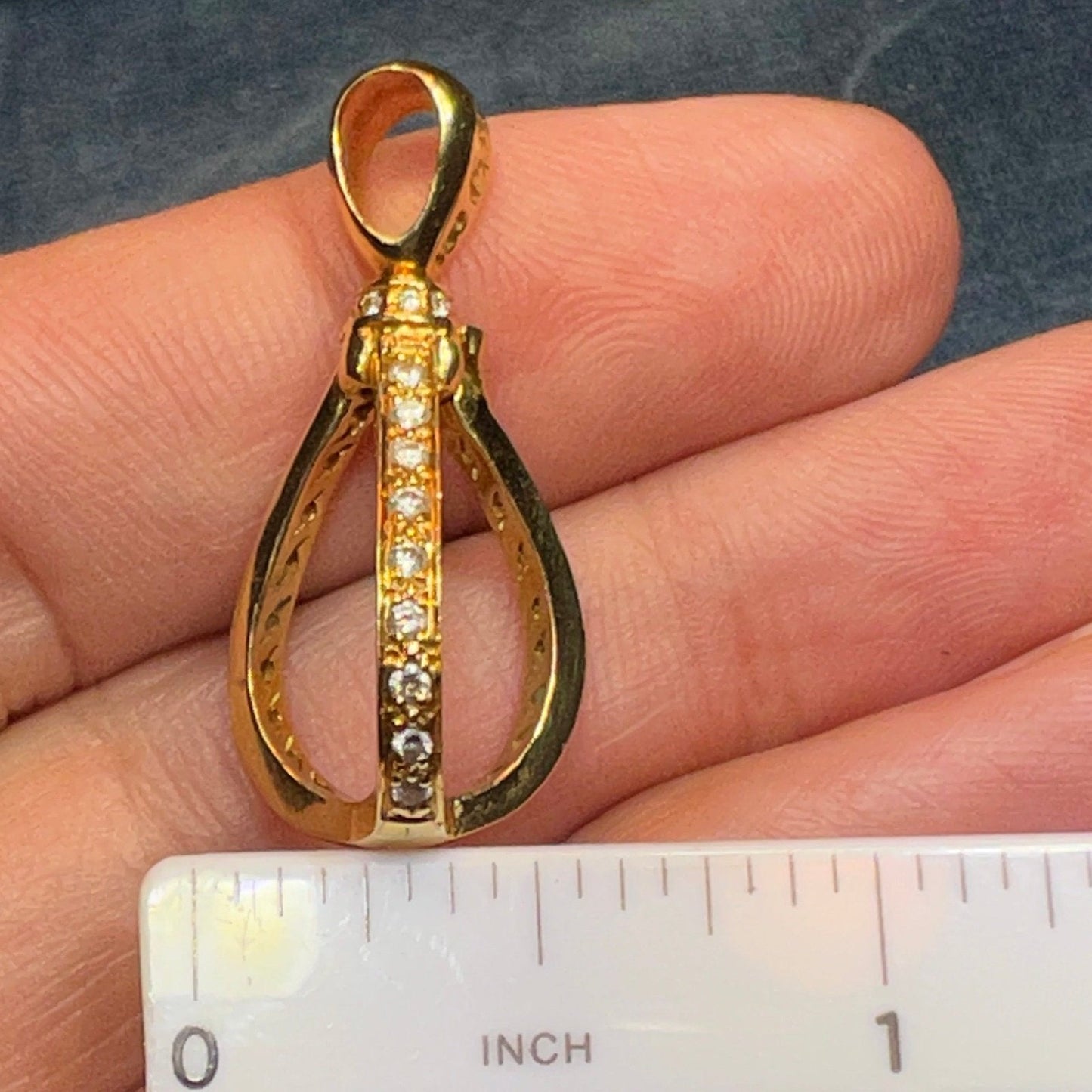 18k Gold Cage Pendant w Diamonds + Interchangeable Multi-Gems **VIDEO**