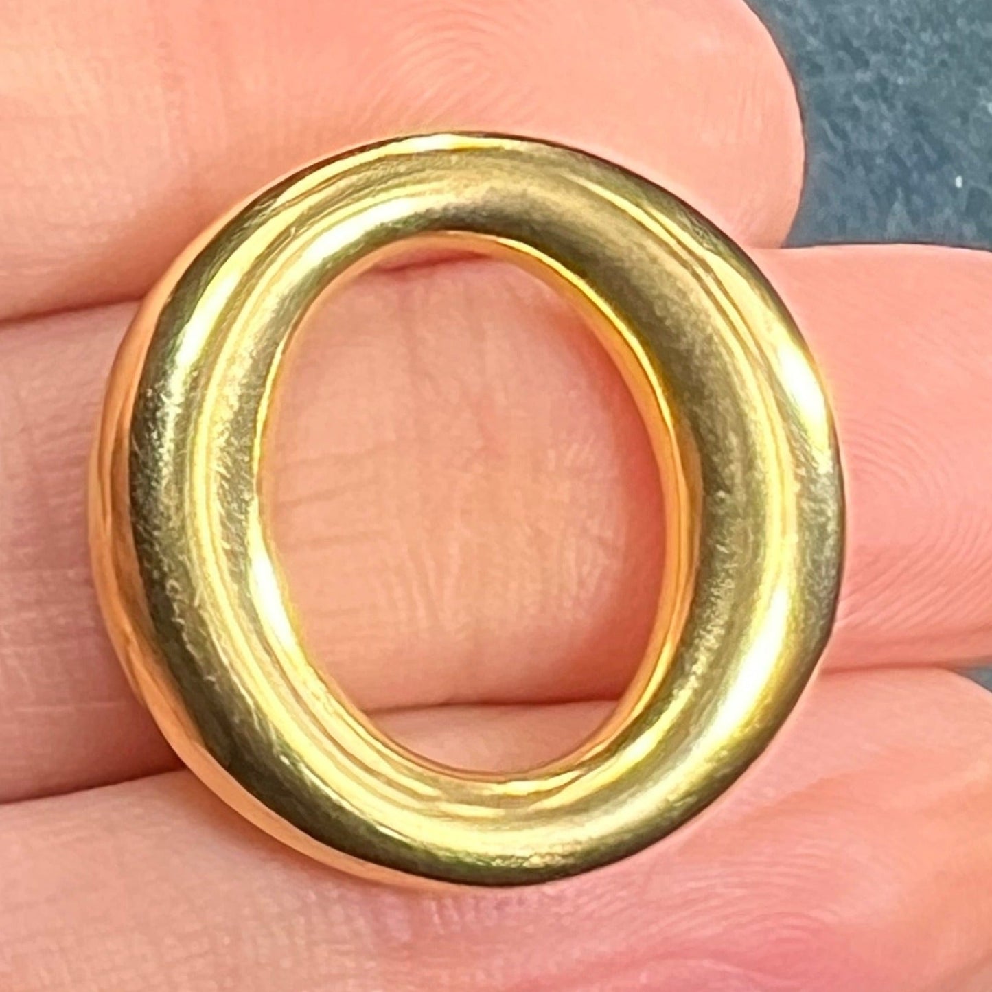 18k Gold *Famous Designer* Sevillana 1" Circle Pendant. *Signed*