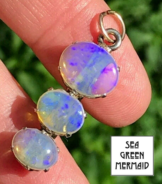 Australian Lavender Jelly Opal Pendant in 925. 14k Gold Bail **VIDEO*