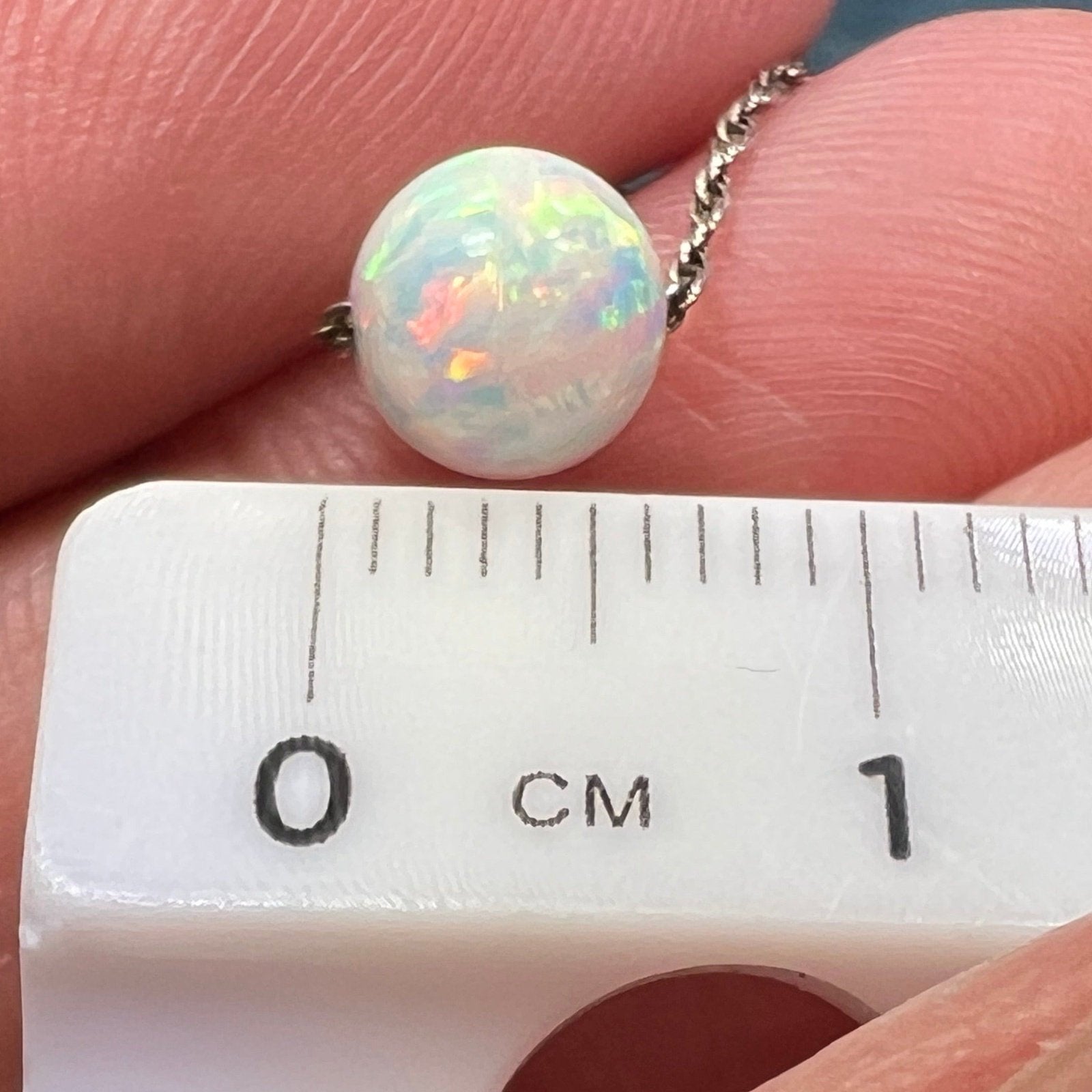 Australian Opal Round Bead Pendant Necklace *Video*