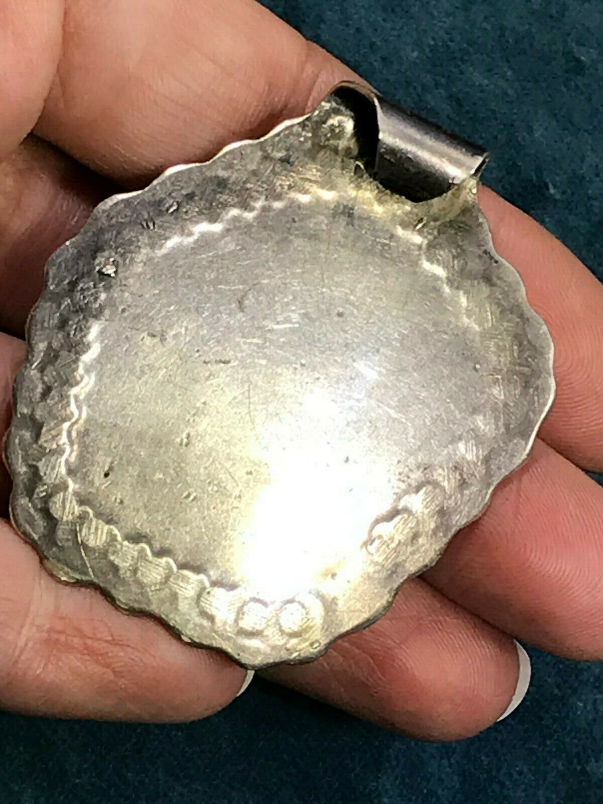 Australian Black Boulder Koroit Opal Pendant. Old Pawn 925. HUGE 2" 28g **VIDEO*