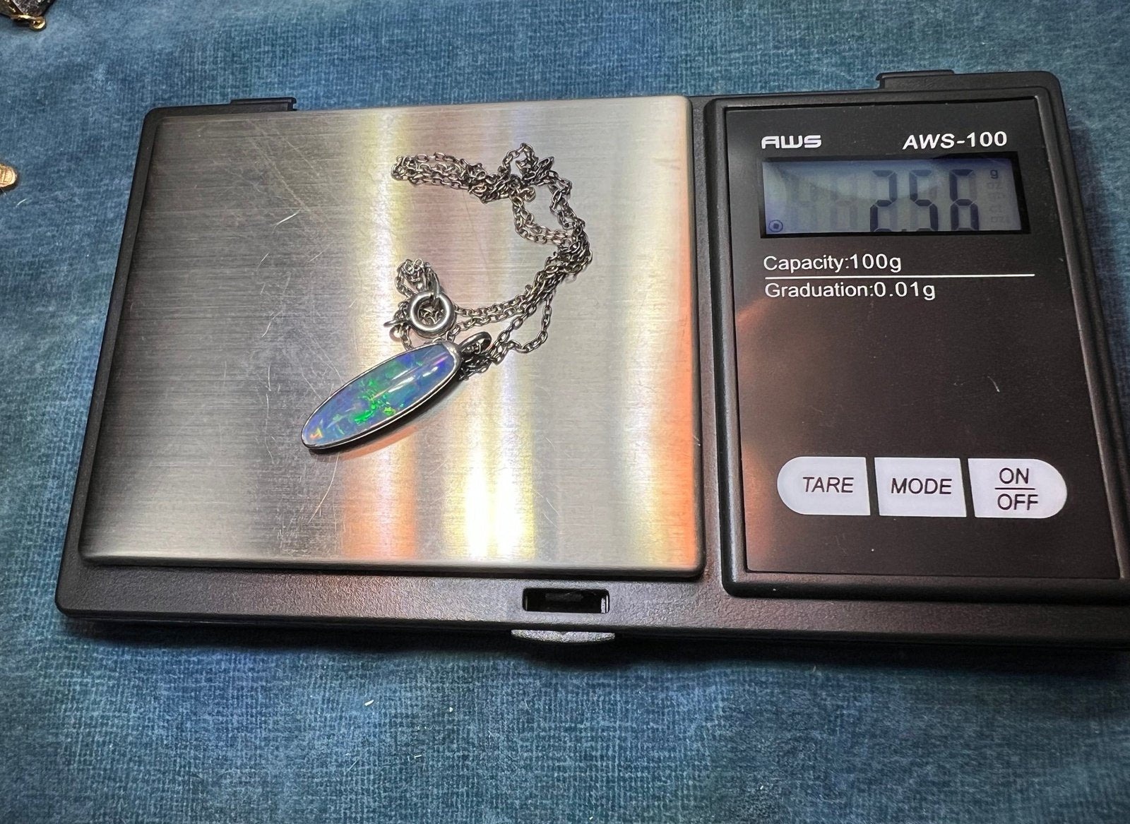 Australian Black Opal Triplet Long Oval Pendant in 925 w Chain **Video**