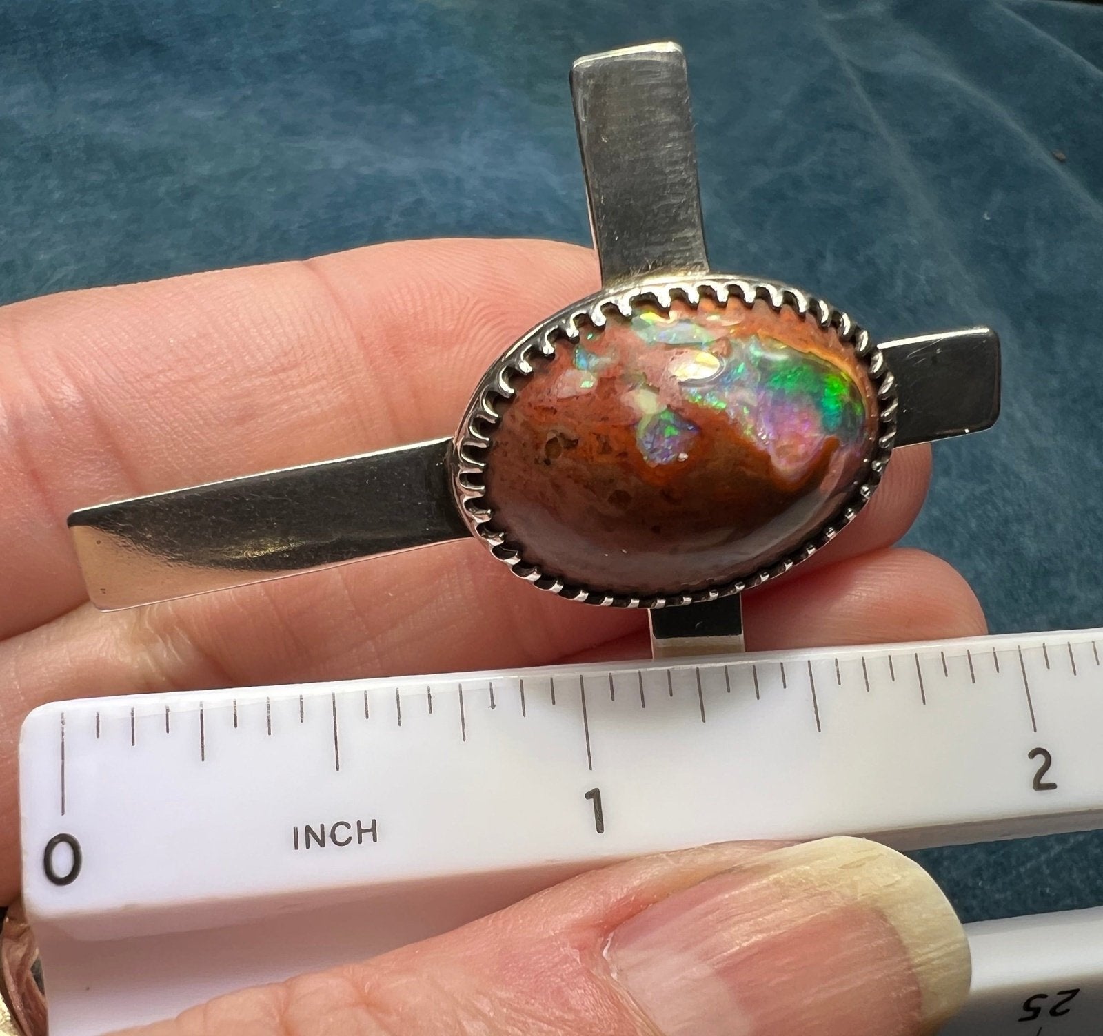 Australian Boulder Jelly Opal Cross Pendant in Sterling *VIDEO*