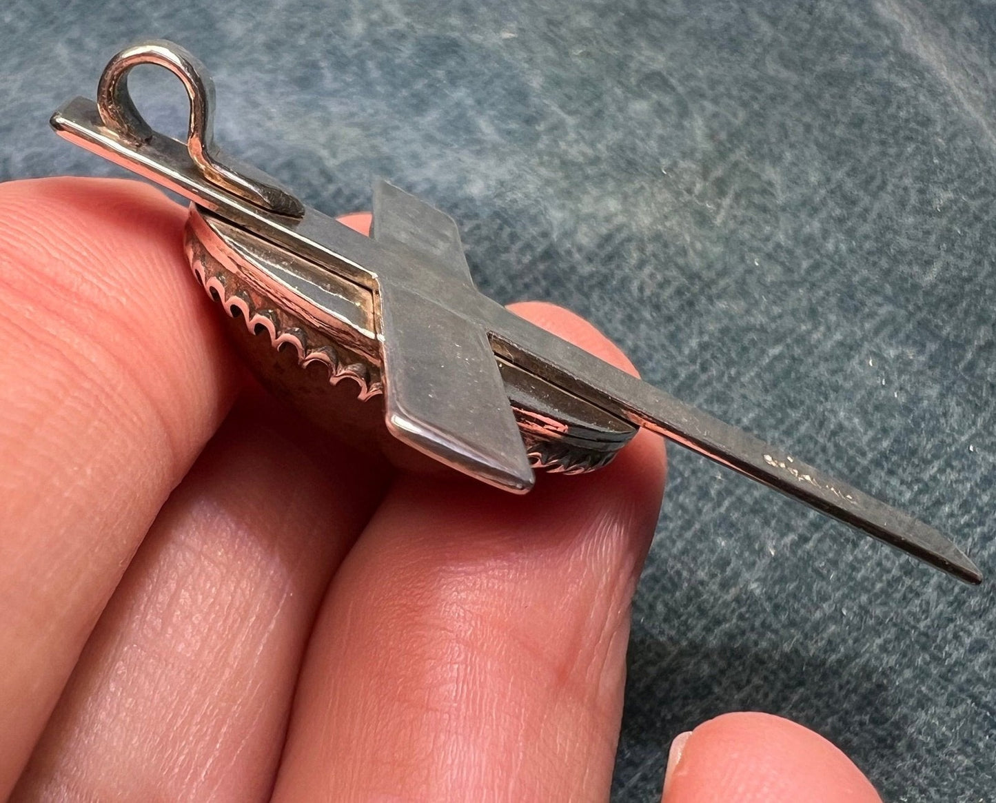 Australian Boulder Jelly Opal Cross Pendant in Sterling *VIDEO*