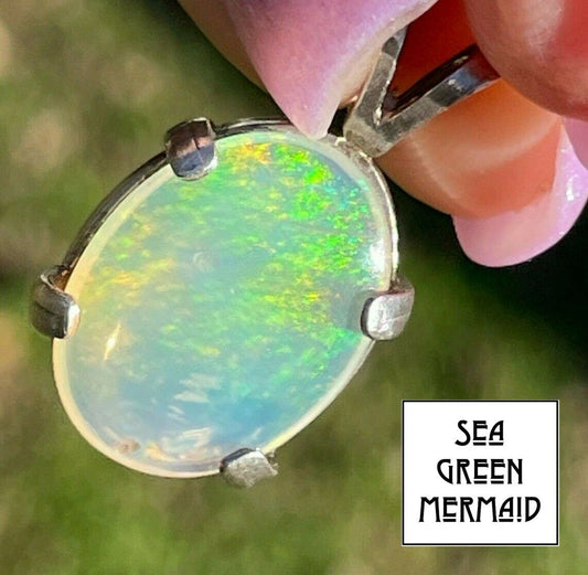 Australian Crystal Jelly Opal in 925. Neon Lime & Tangerine**VIDEO**_ts73_12_20
