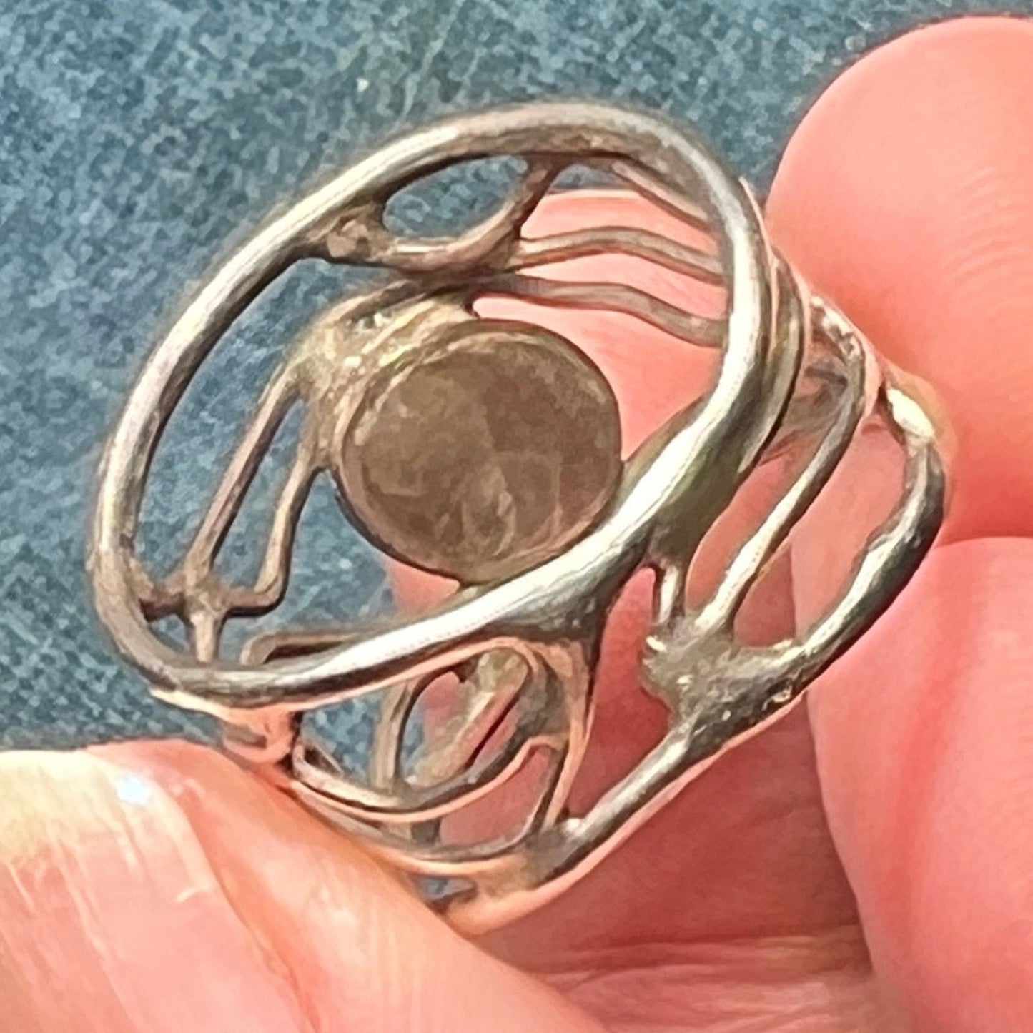 Australian Jelly Boulder Opal Artisan 925 Ring. Wide **VIDEO**